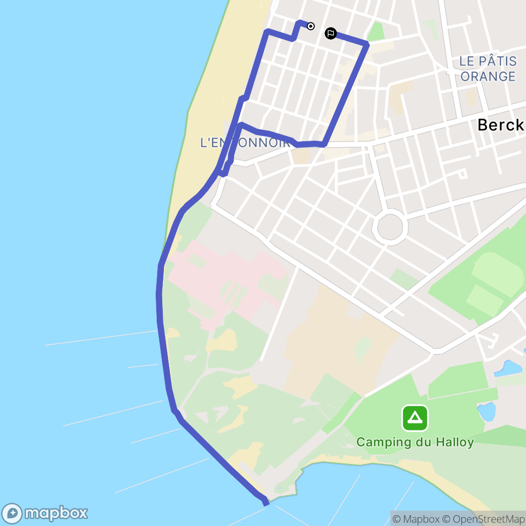 Berck : carte du parcours de randonnée - France