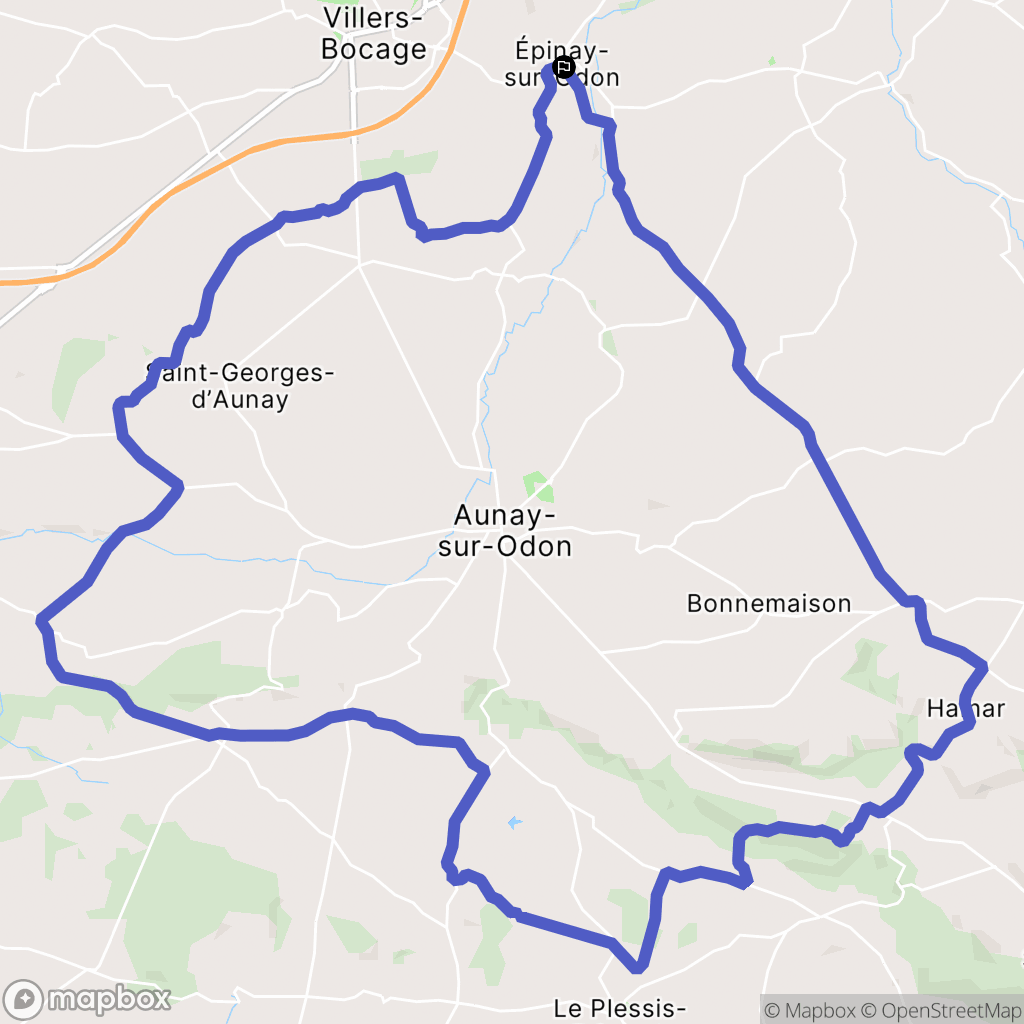 Épinay-sur-Odon : carte du parcours de randonnée - France