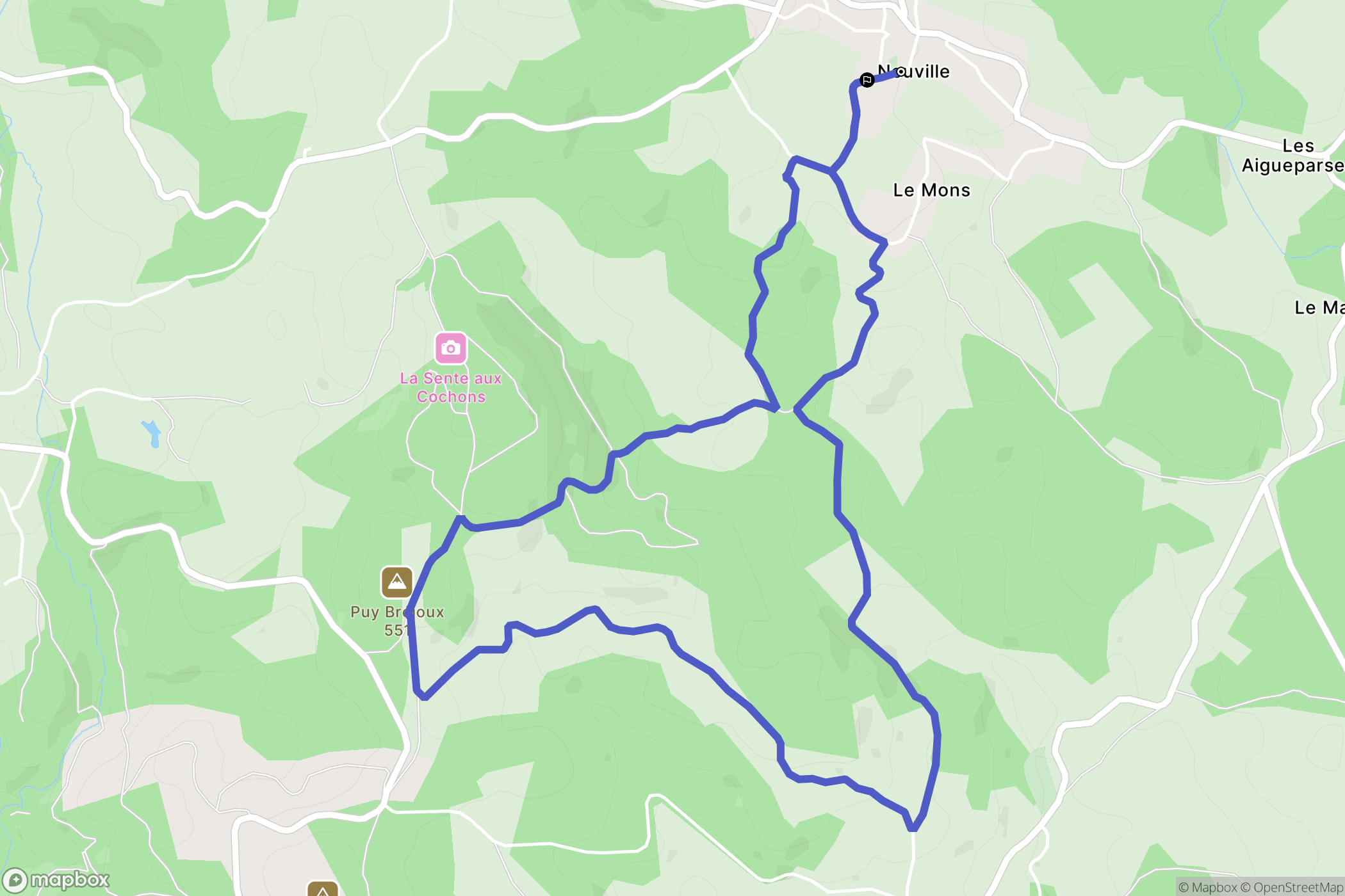 Neuville : carte du parcours de randonnée - France