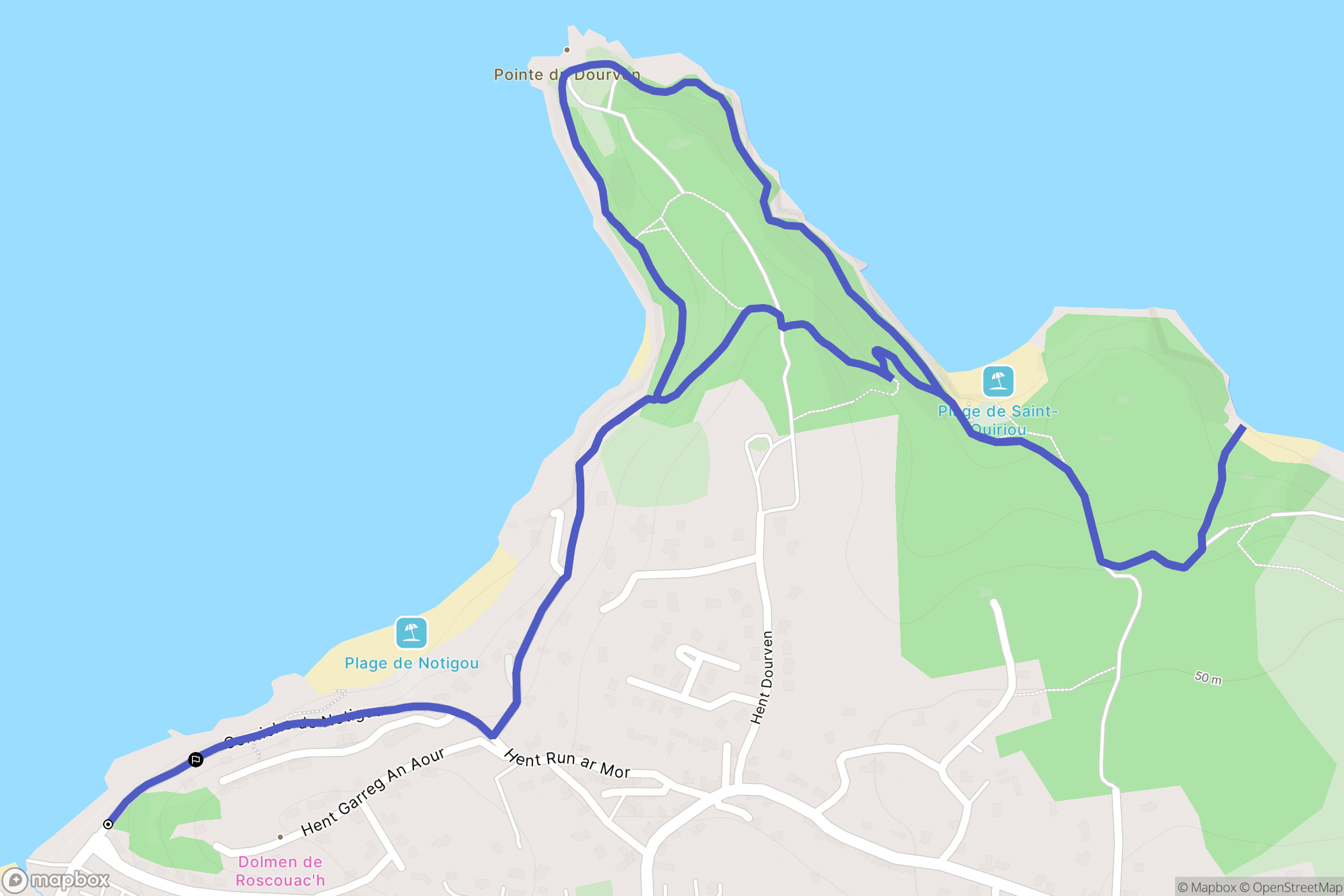 Trédrez-Locquémeau : carte du parcours de randonnée - France