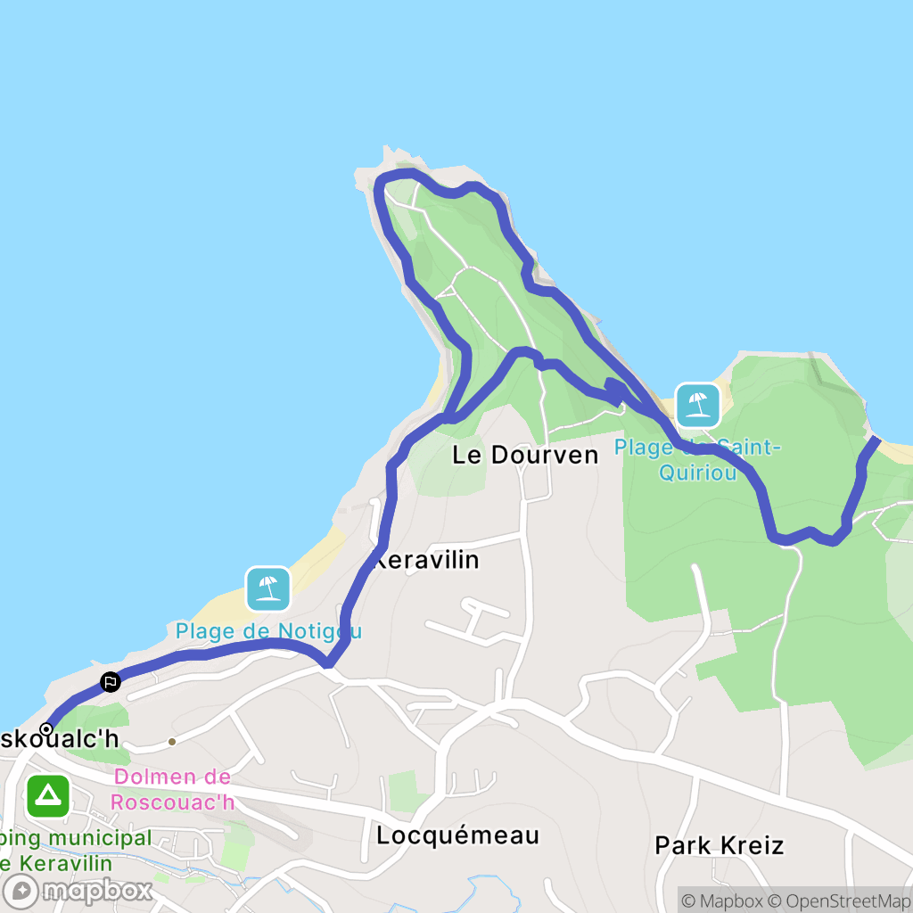 Trédrez-Locquémeau : carte du parcours de randonnée - France