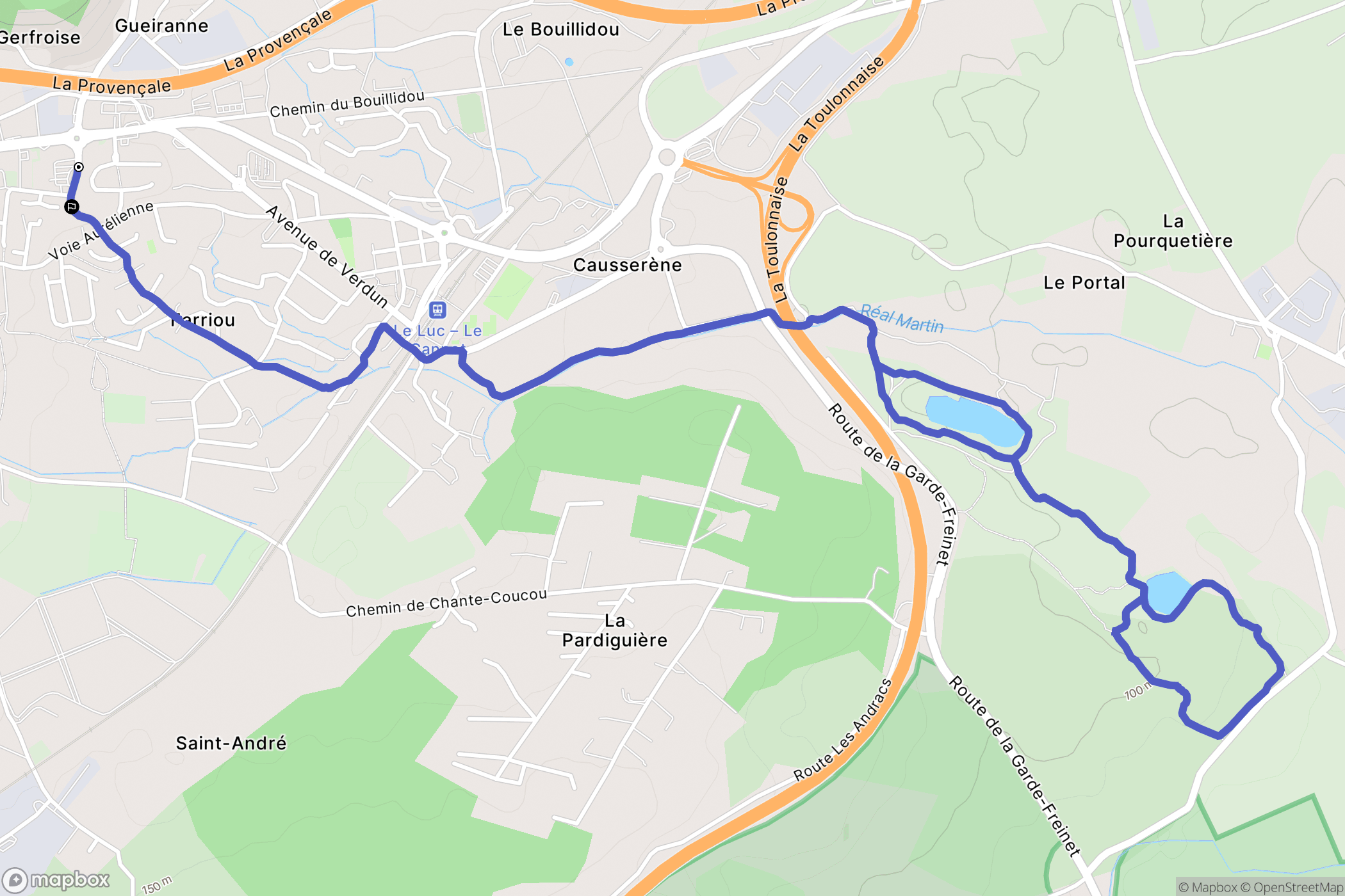 Le Cannet-des-Maures : carte du parcours de randonnée - France