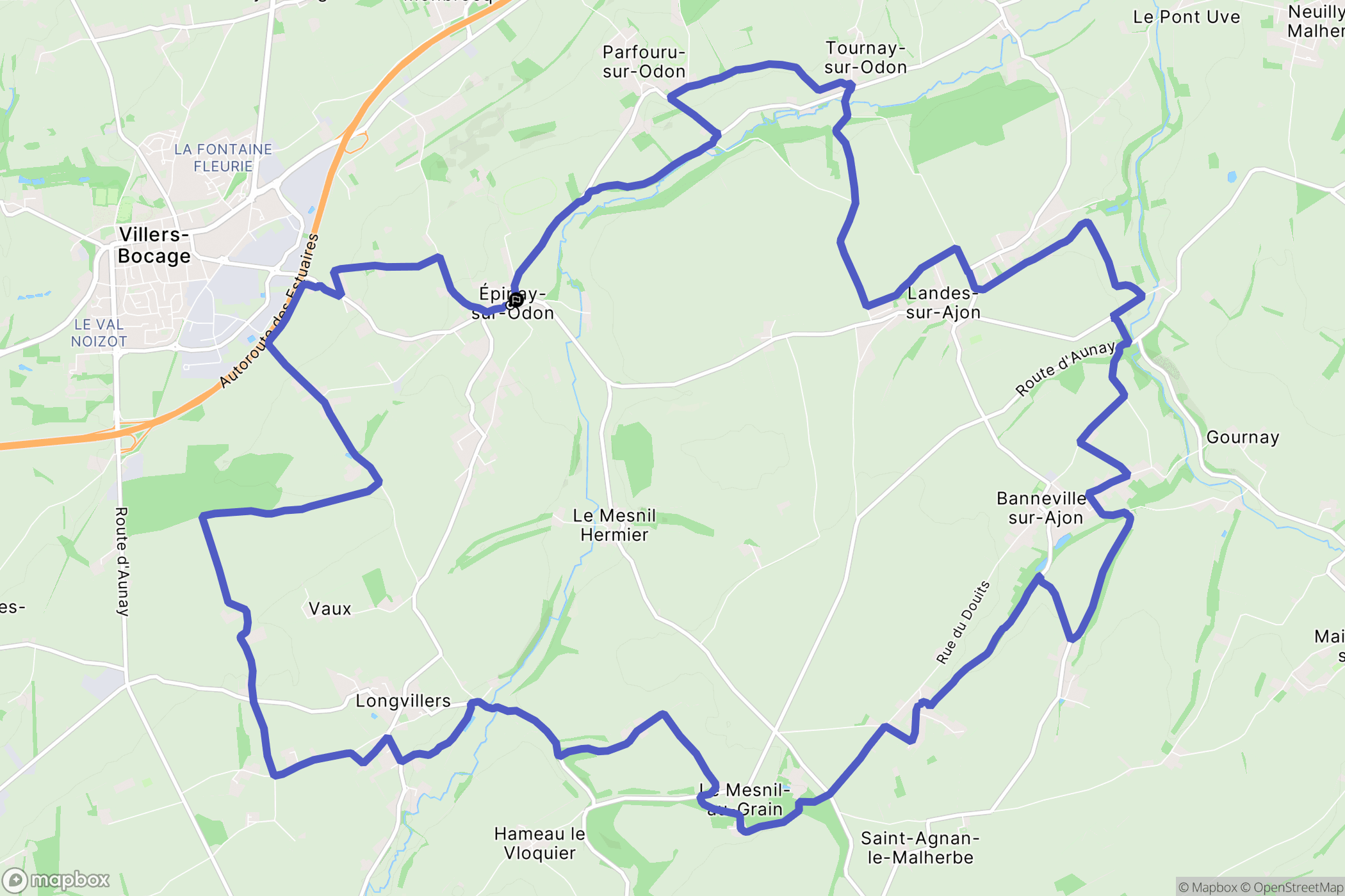 Épinay-sur-Odon : carte du parcours de randonnée - France