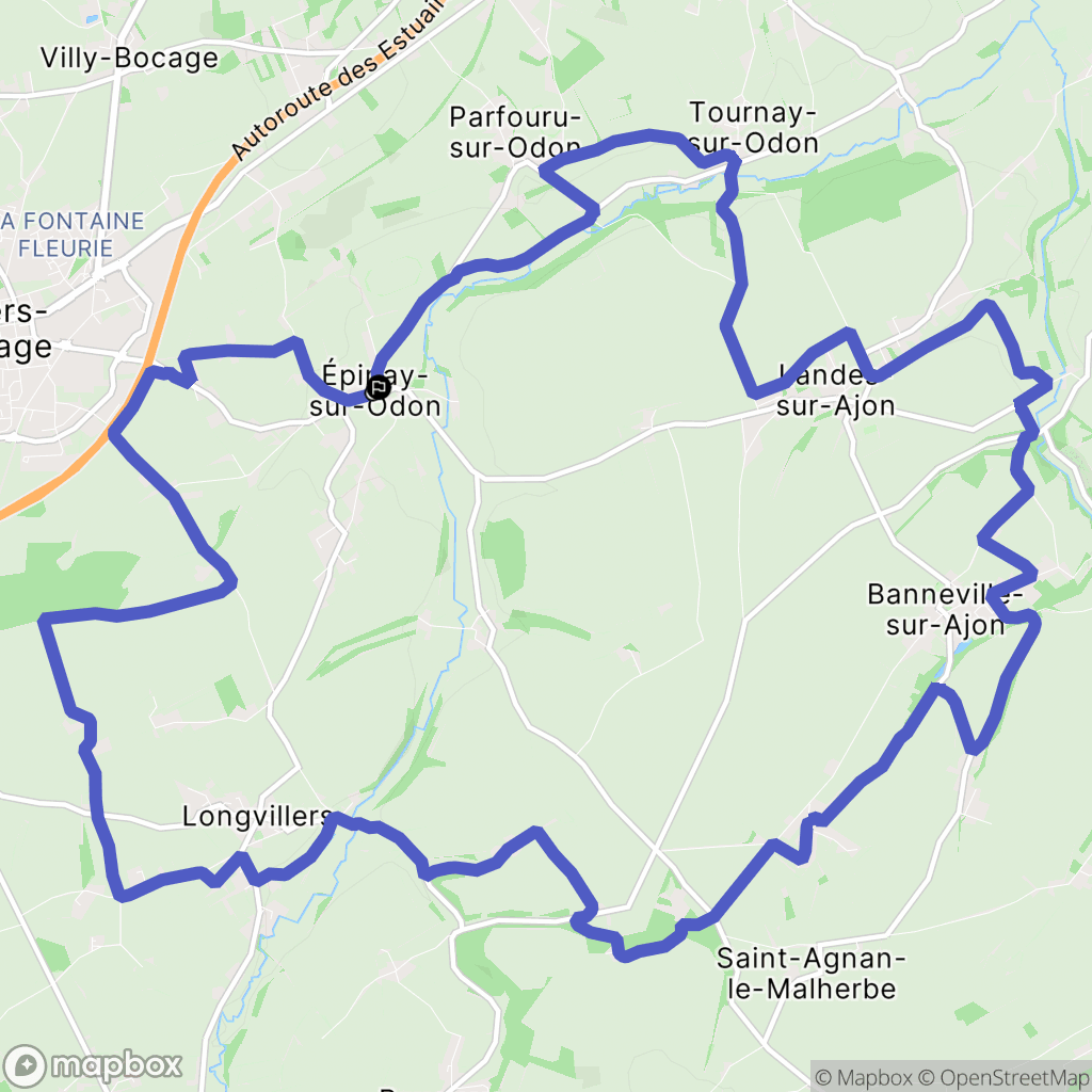 Épinay-sur-Odon : carte du parcours de randonnée - France