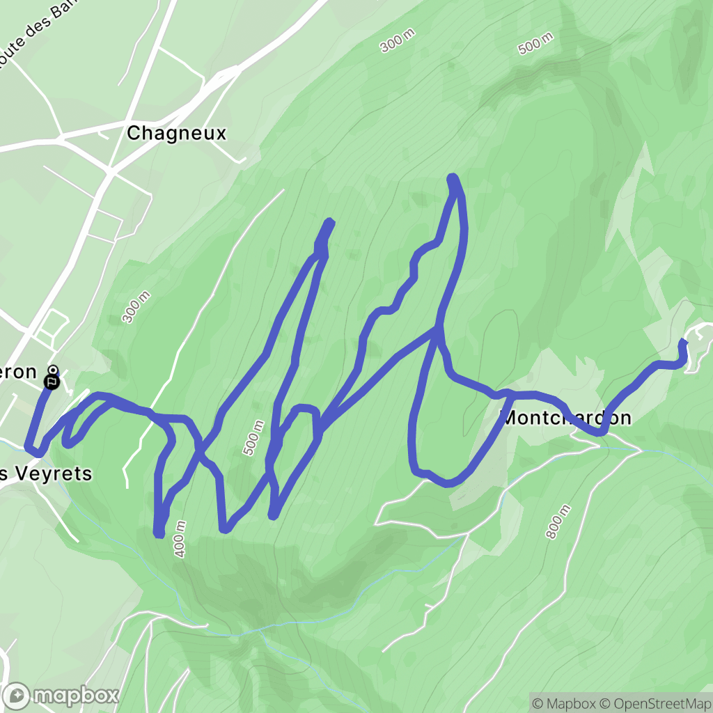 Izeron : carte du parcours de randonnée - France