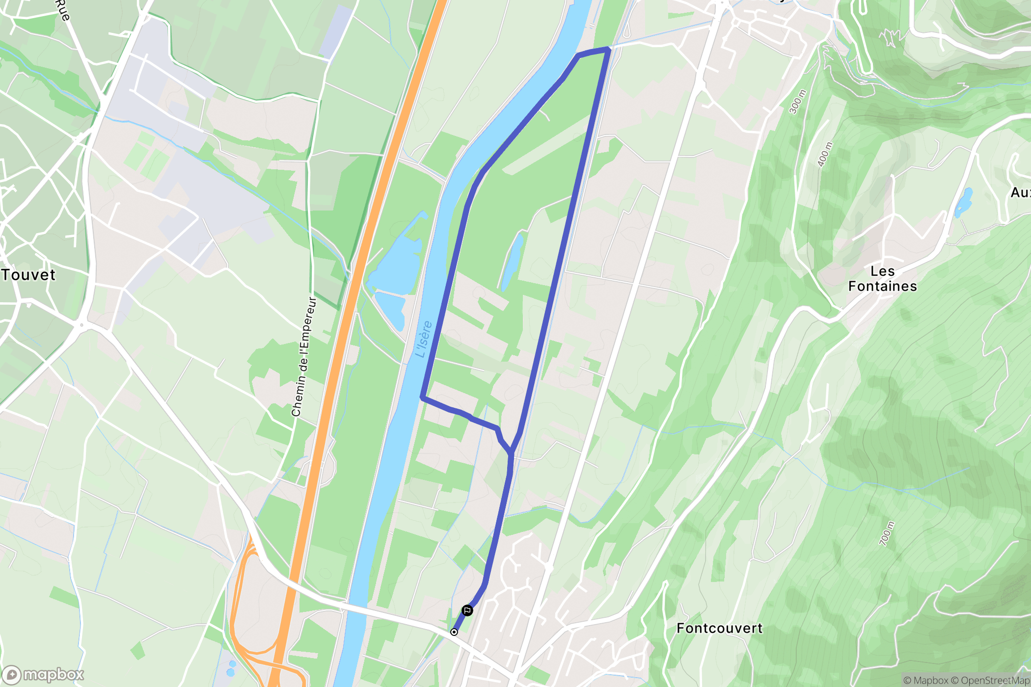 Goncelin : carte du parcours de randonnée - France