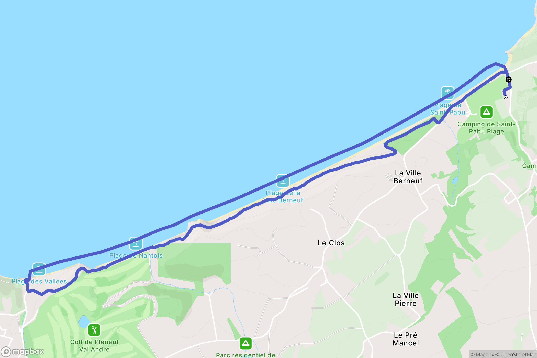 Erquy : carte du parcours de randonnée - France