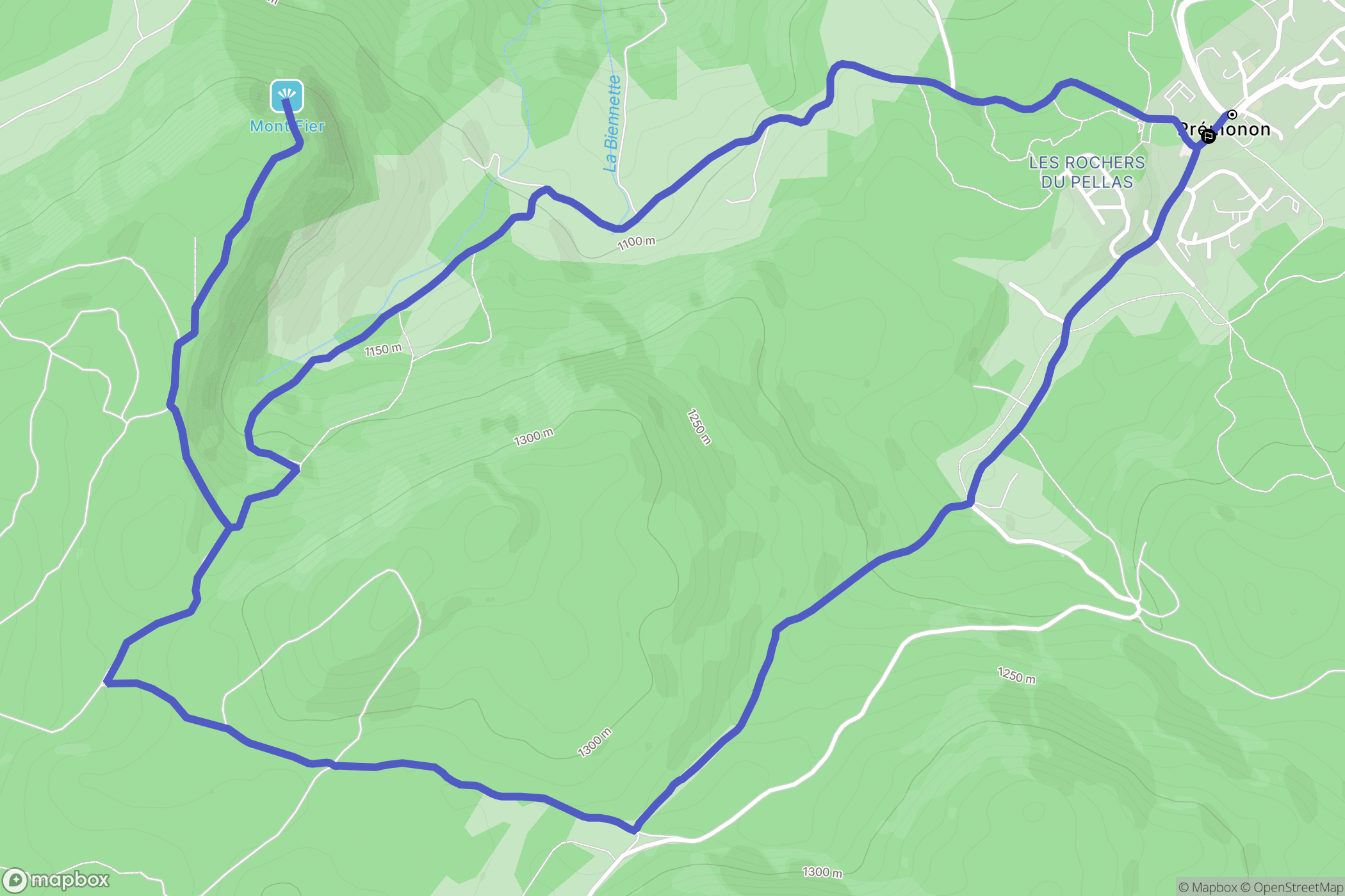 Prémanon : carte du parcours de randonnée - France