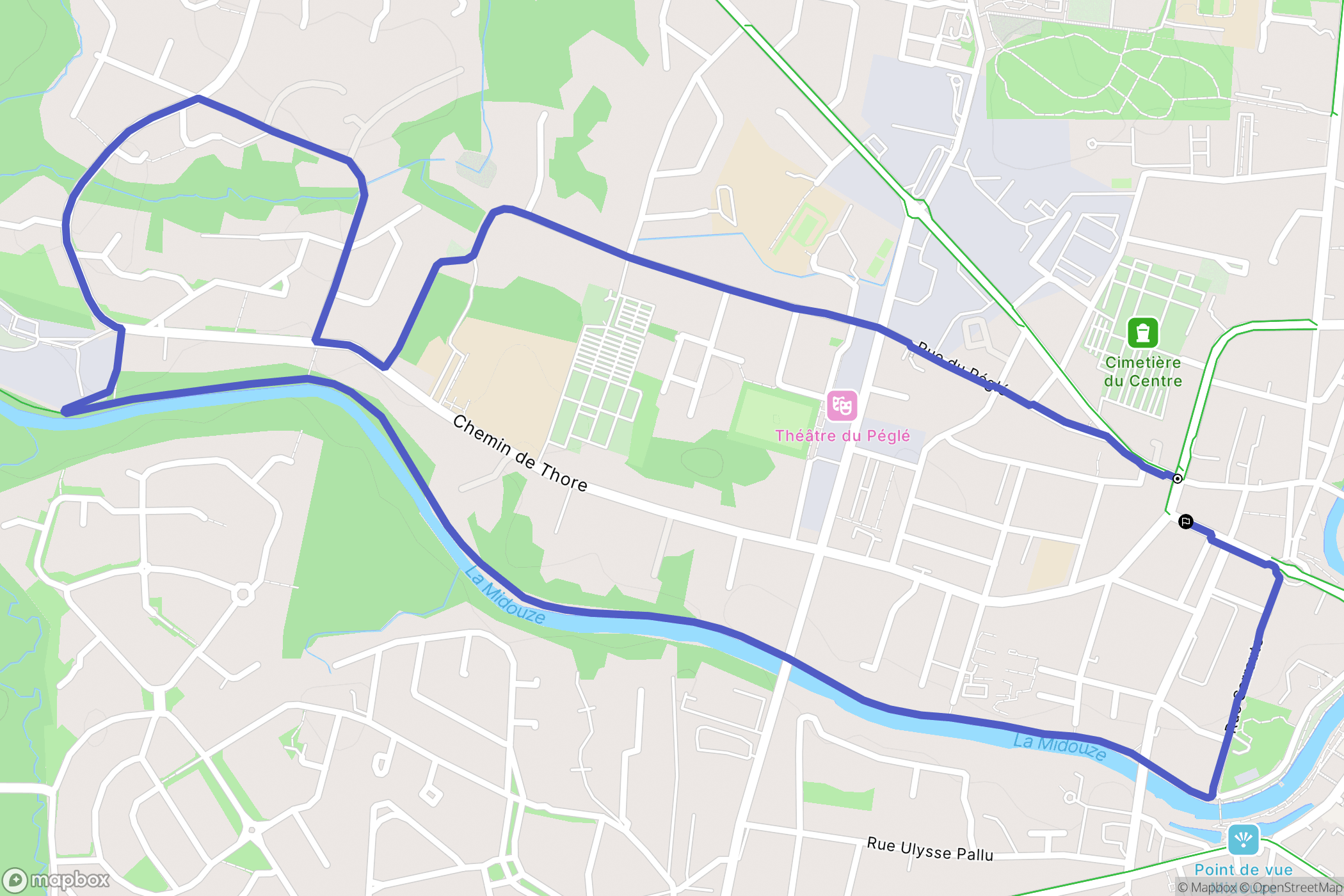 Mont-de-Marsan : carte du parcours de randonnée - France