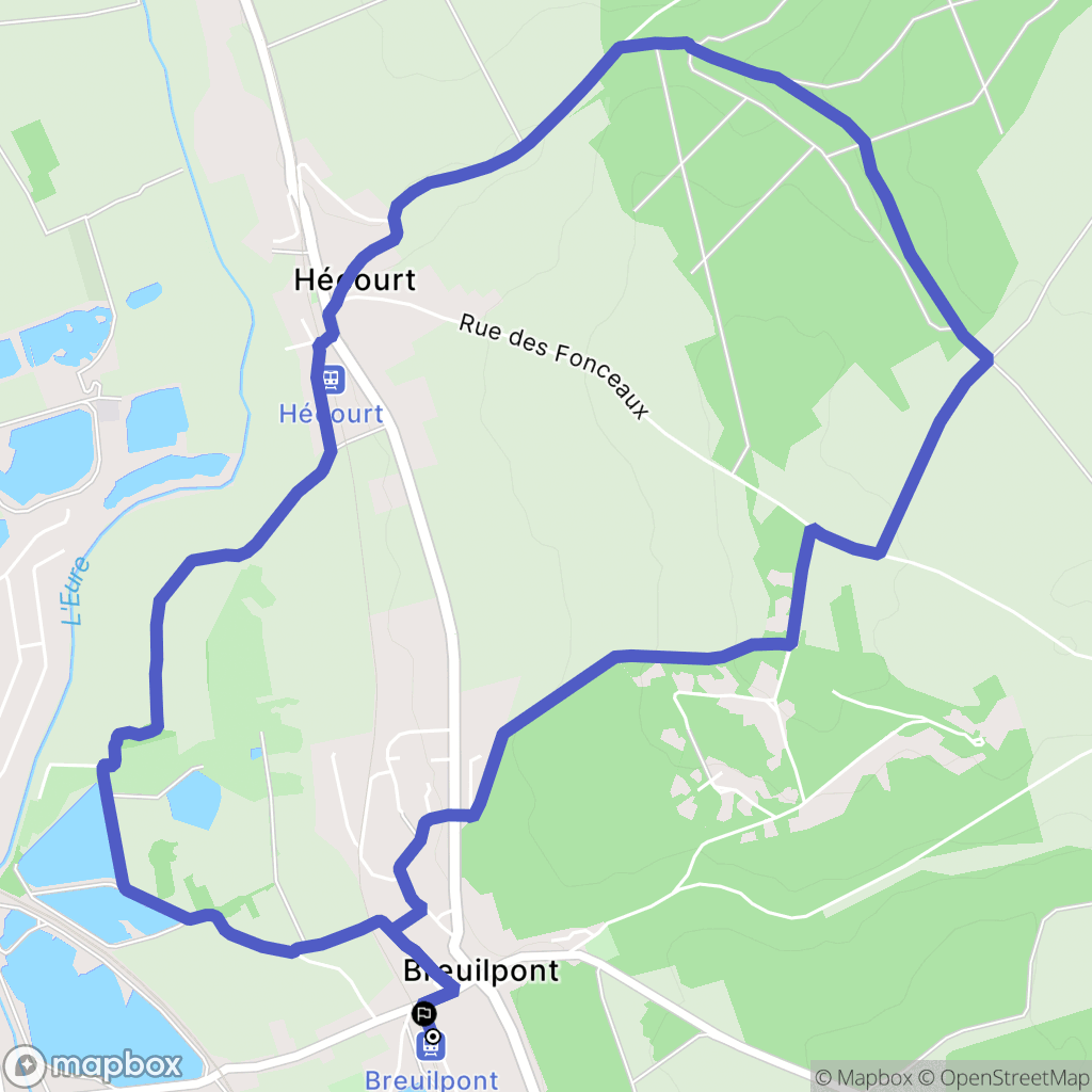Breuilpont : carte du parcours de randonnée - France