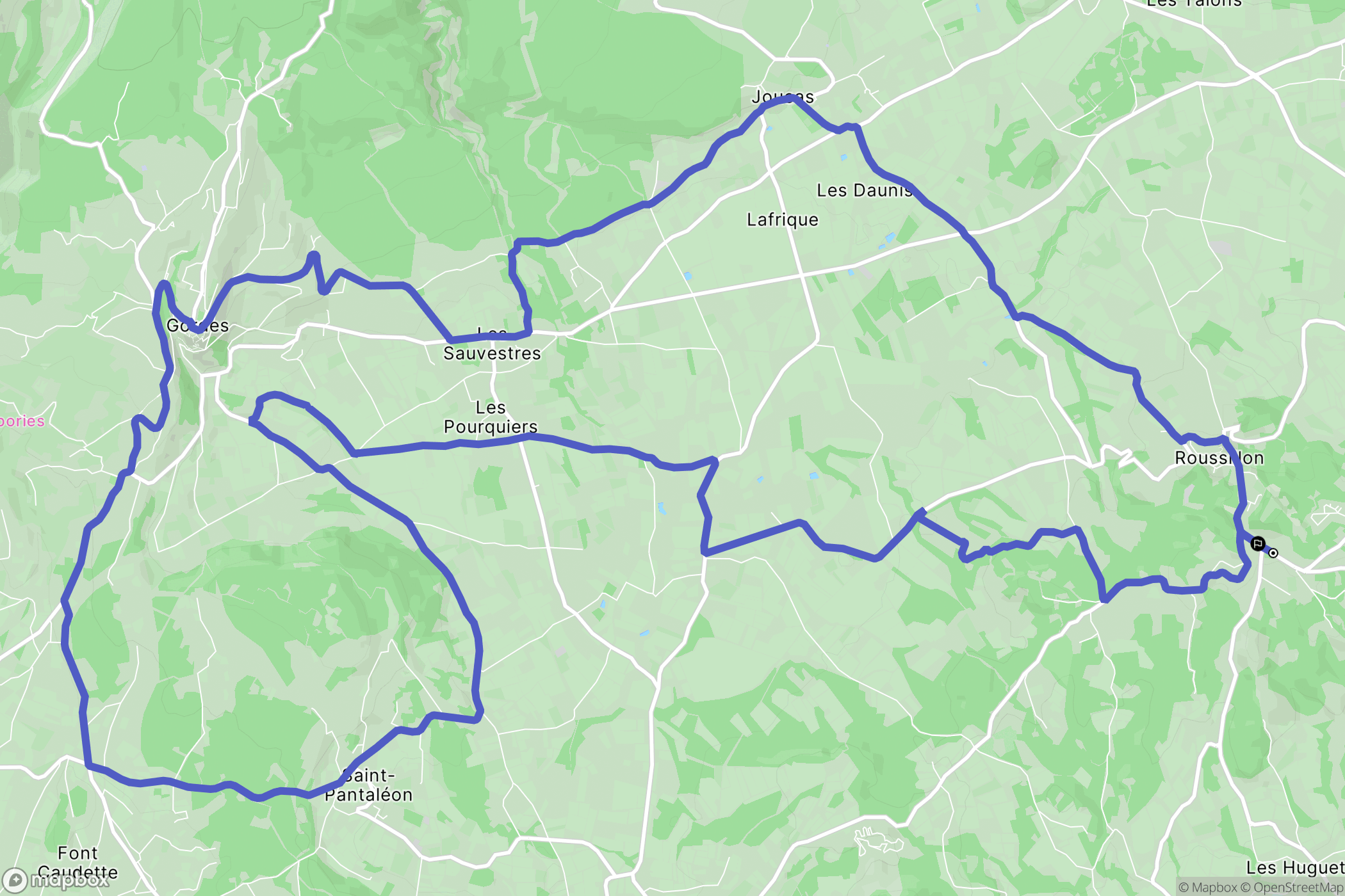 Roussillon : carte du parcours de randonnée - France