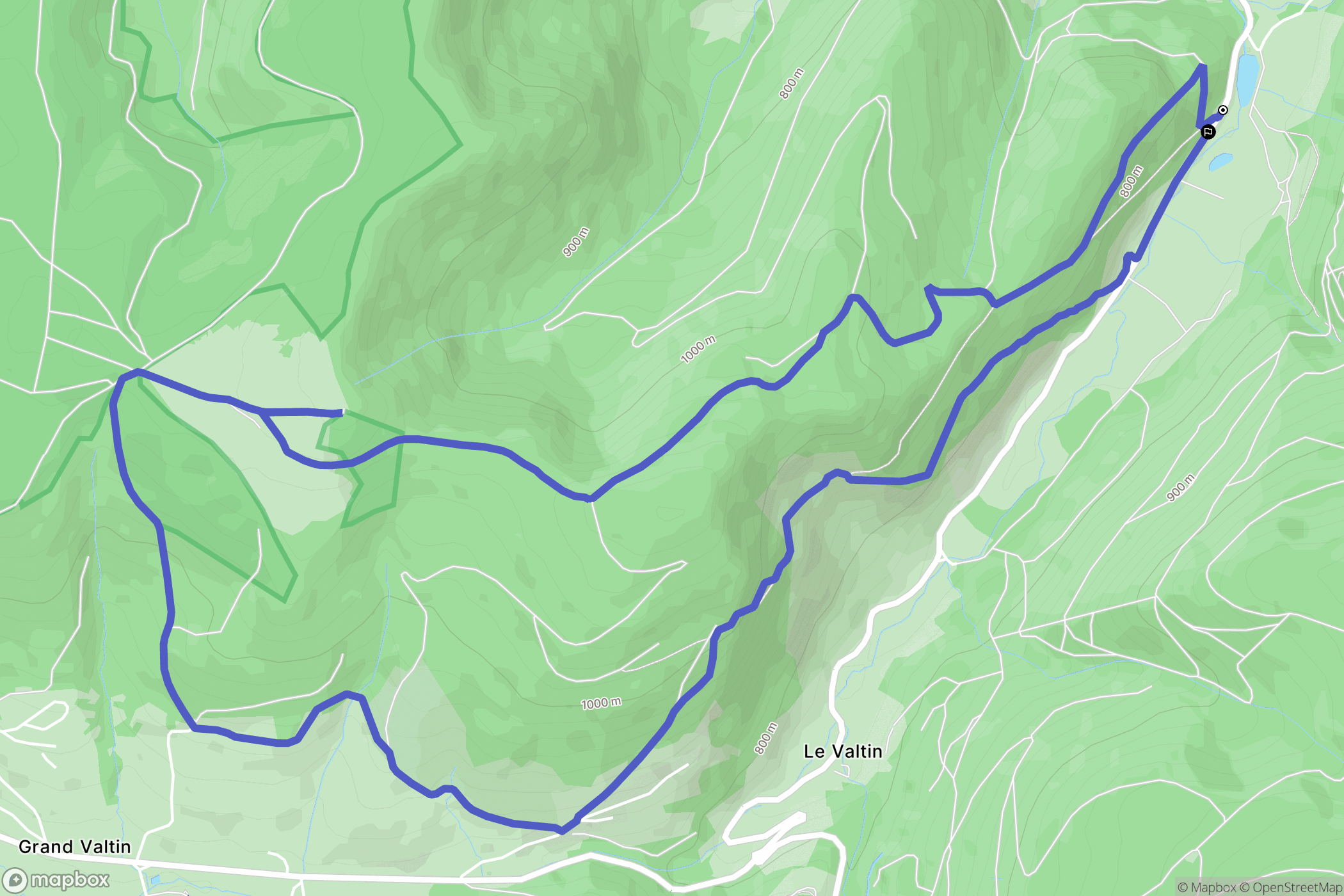 Plainfaing : carte du parcours de randonnée - France