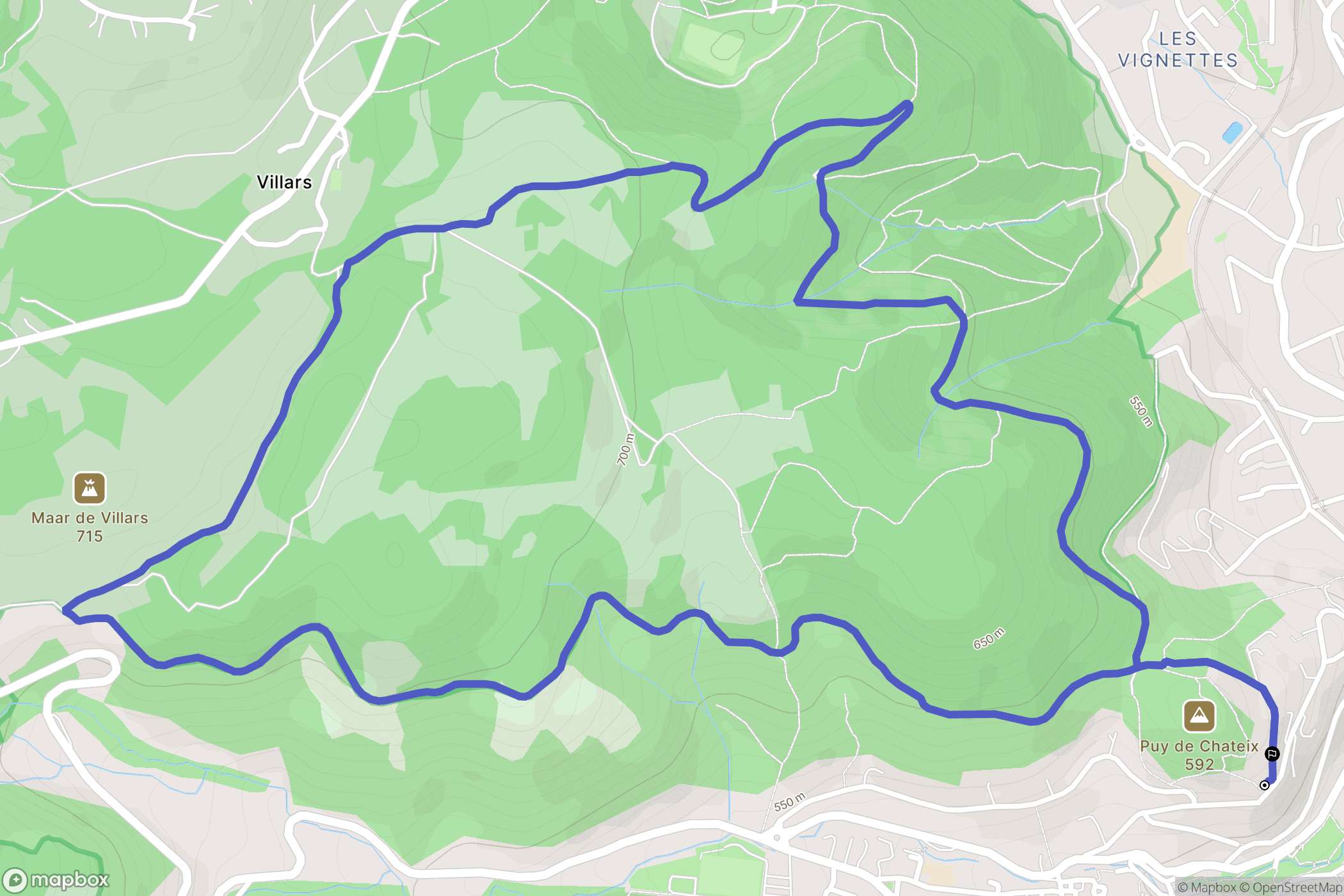 Royat : carte du parcours de randonnée - France