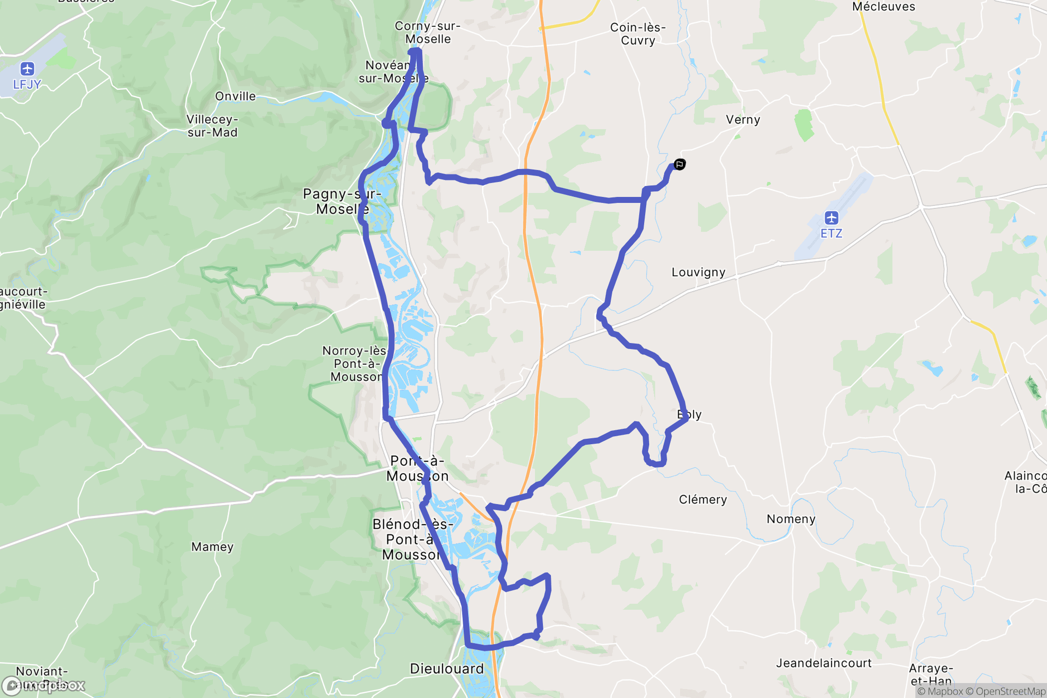Pommerieux : carte du parcours de randonnée - France
