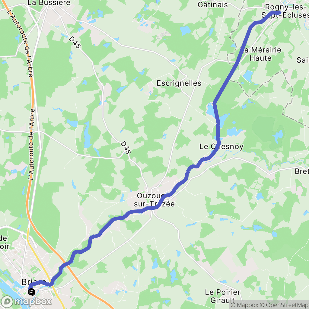 Briare : carte du parcours de randonnée - France
