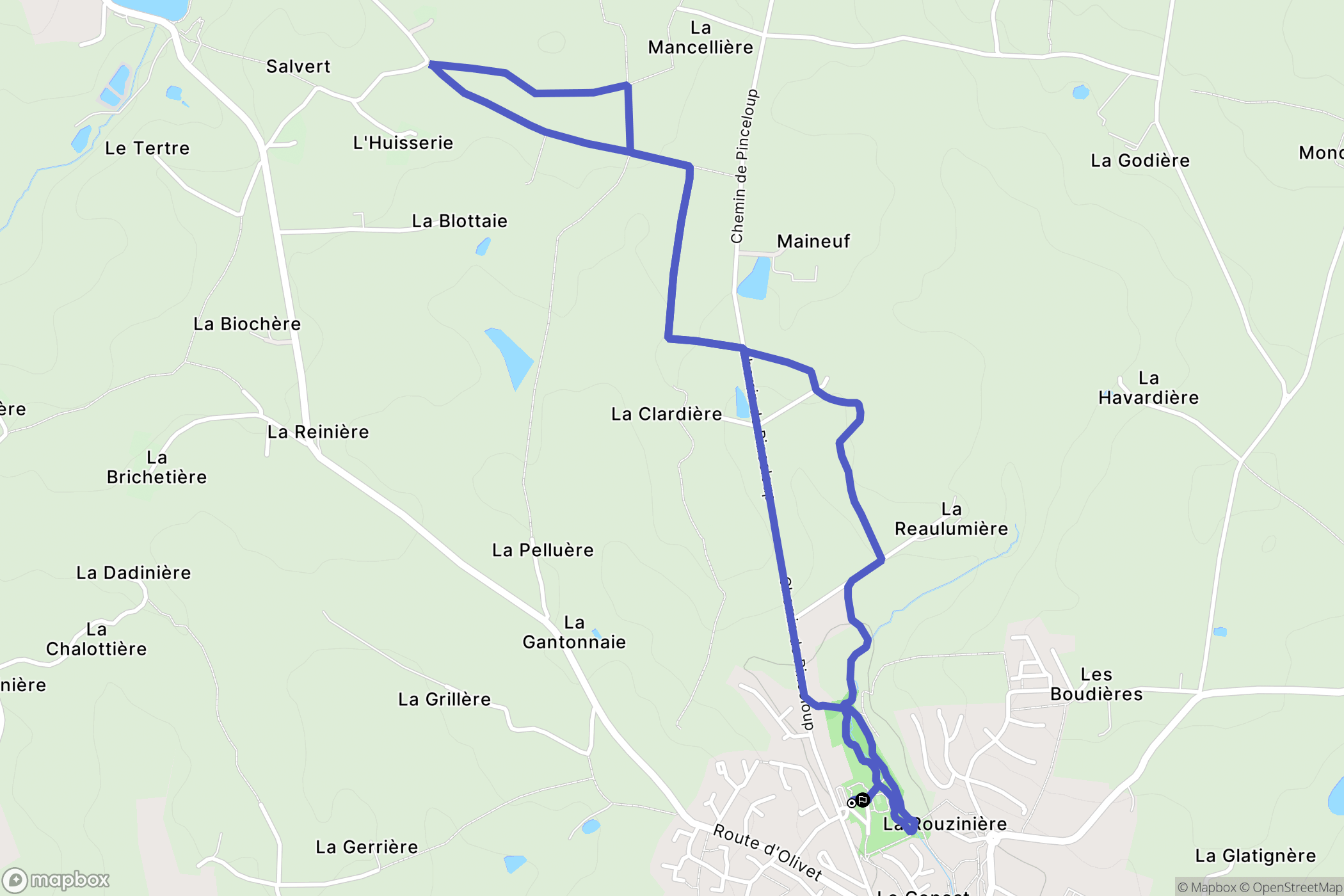 Le Genest-Saint-Isle : carte du parcours de randonnée - France