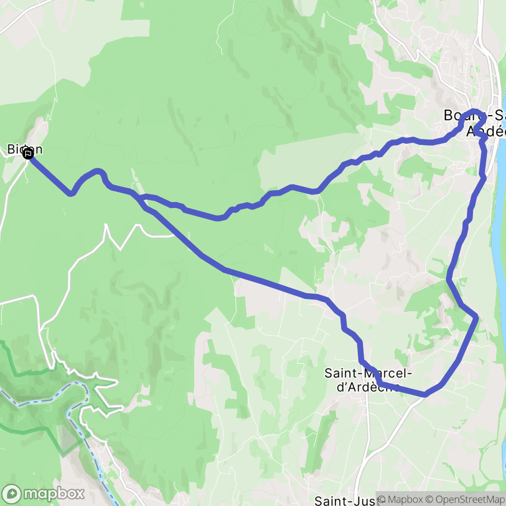 Bidon : carte du parcours de randonnée - France
