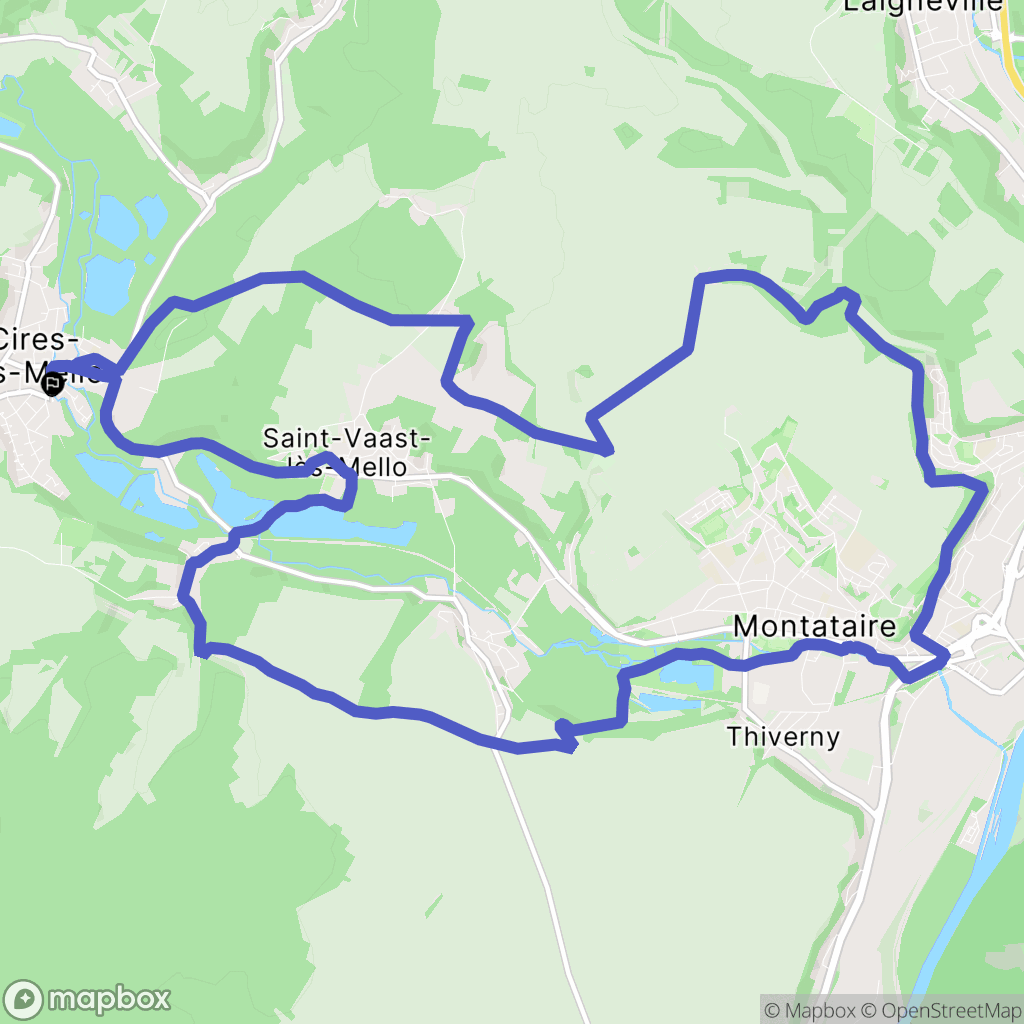 Cires-lès-Mello : carte du parcours de randonnée - France
