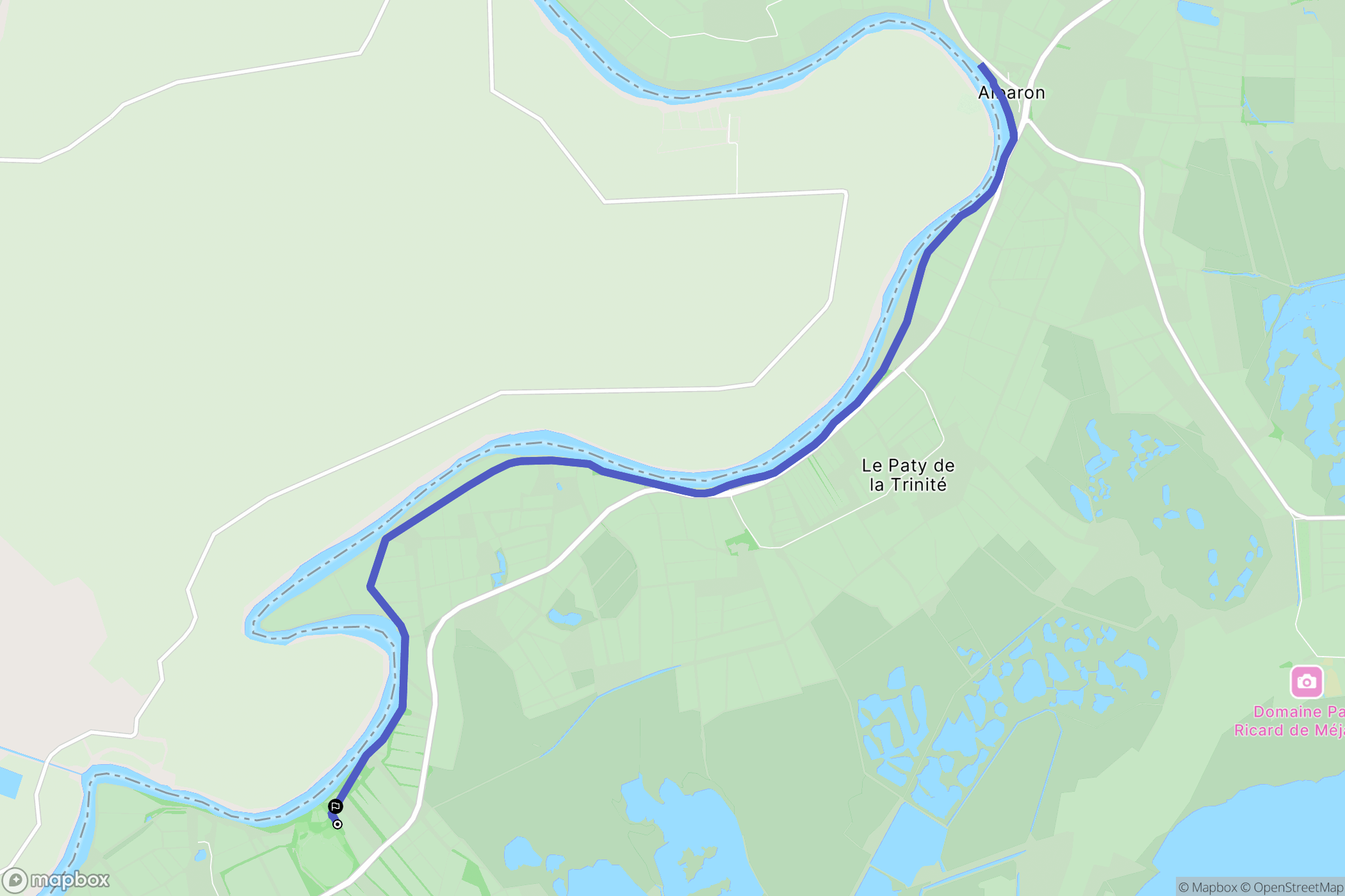 Saintes-Maries-de-la-Mer : carte du parcours de randonnée - France