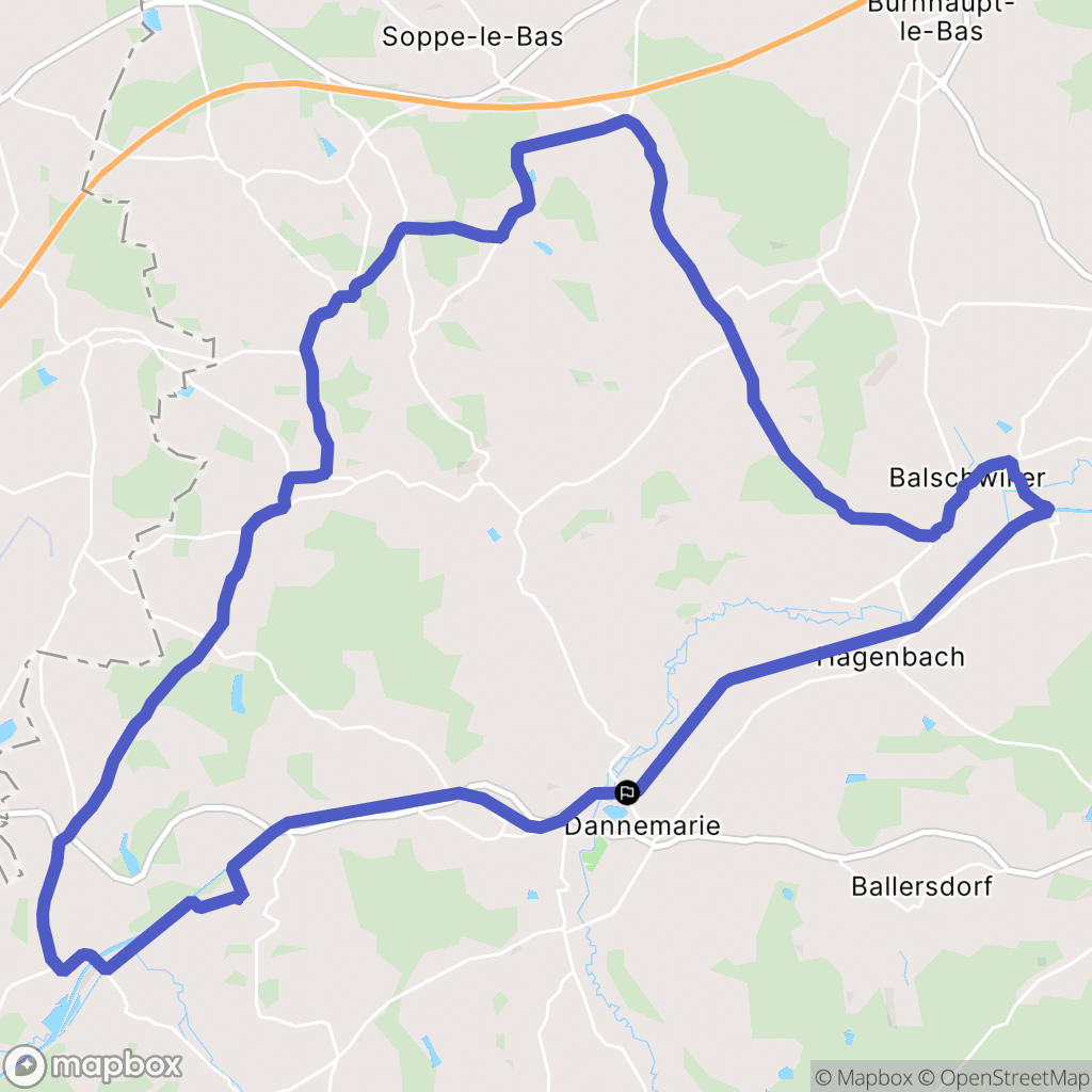 Dannemarie : carte du parcours de randonnée - France
