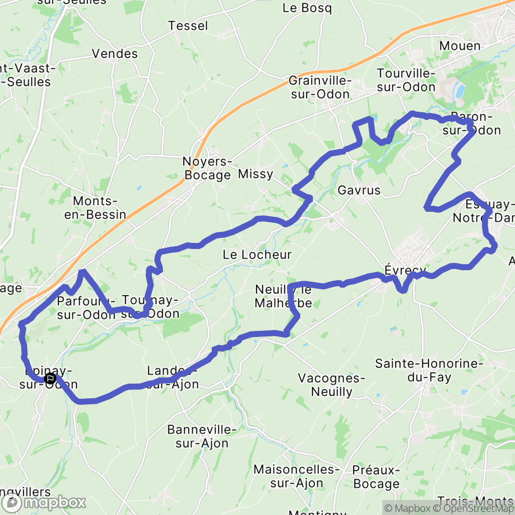 Épinay-sur-Odon : carte du parcours de randonnée - France