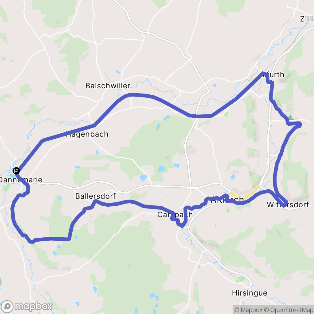 Dannemarie : carte du parcours de randonnée - France