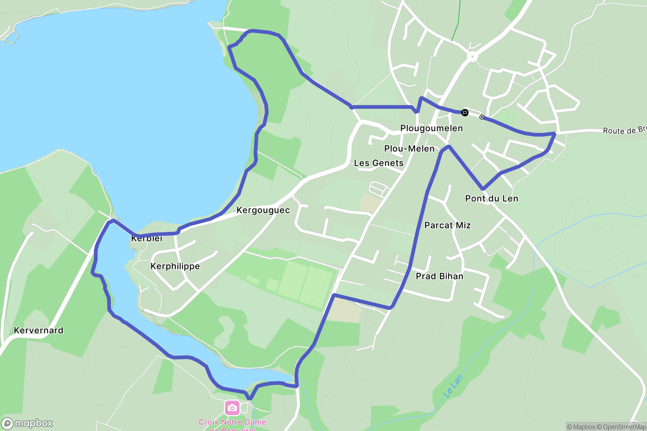 Plougoumelen : carte du parcours de randonnée - France
