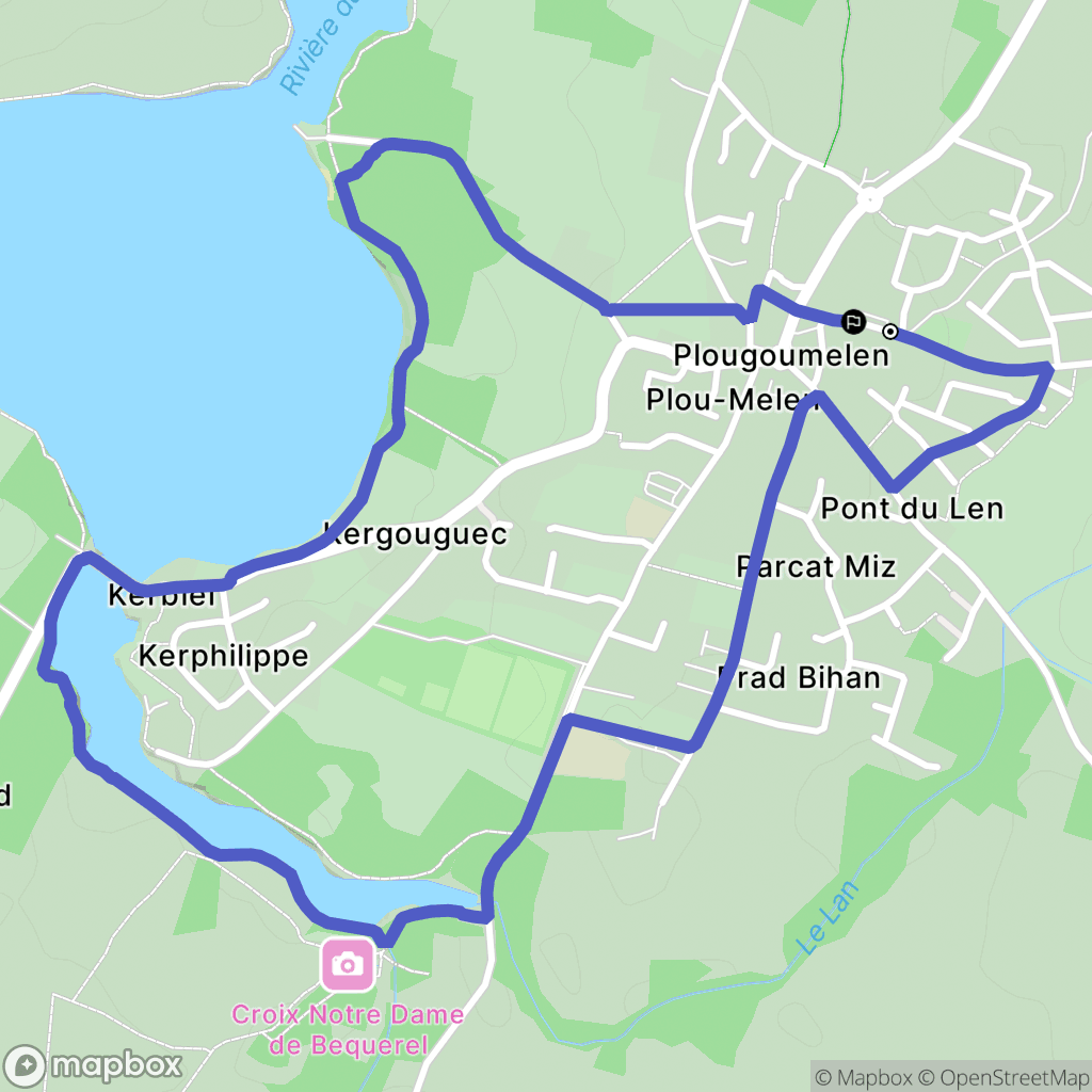 Plougoumelen : carte du parcours de randonnée - France