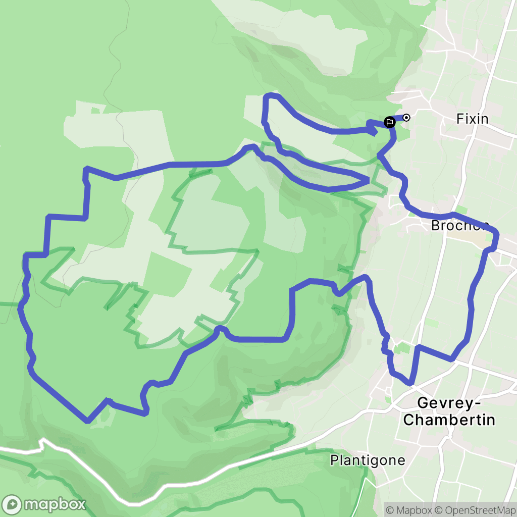 Fixin : carte du parcours de randonnée - France