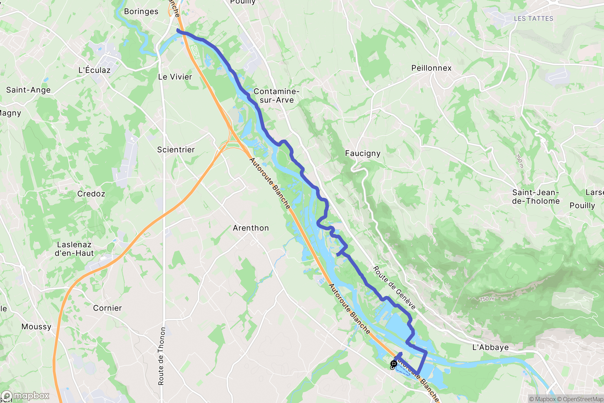 Arenthon : carte du parcours de randonnée - France