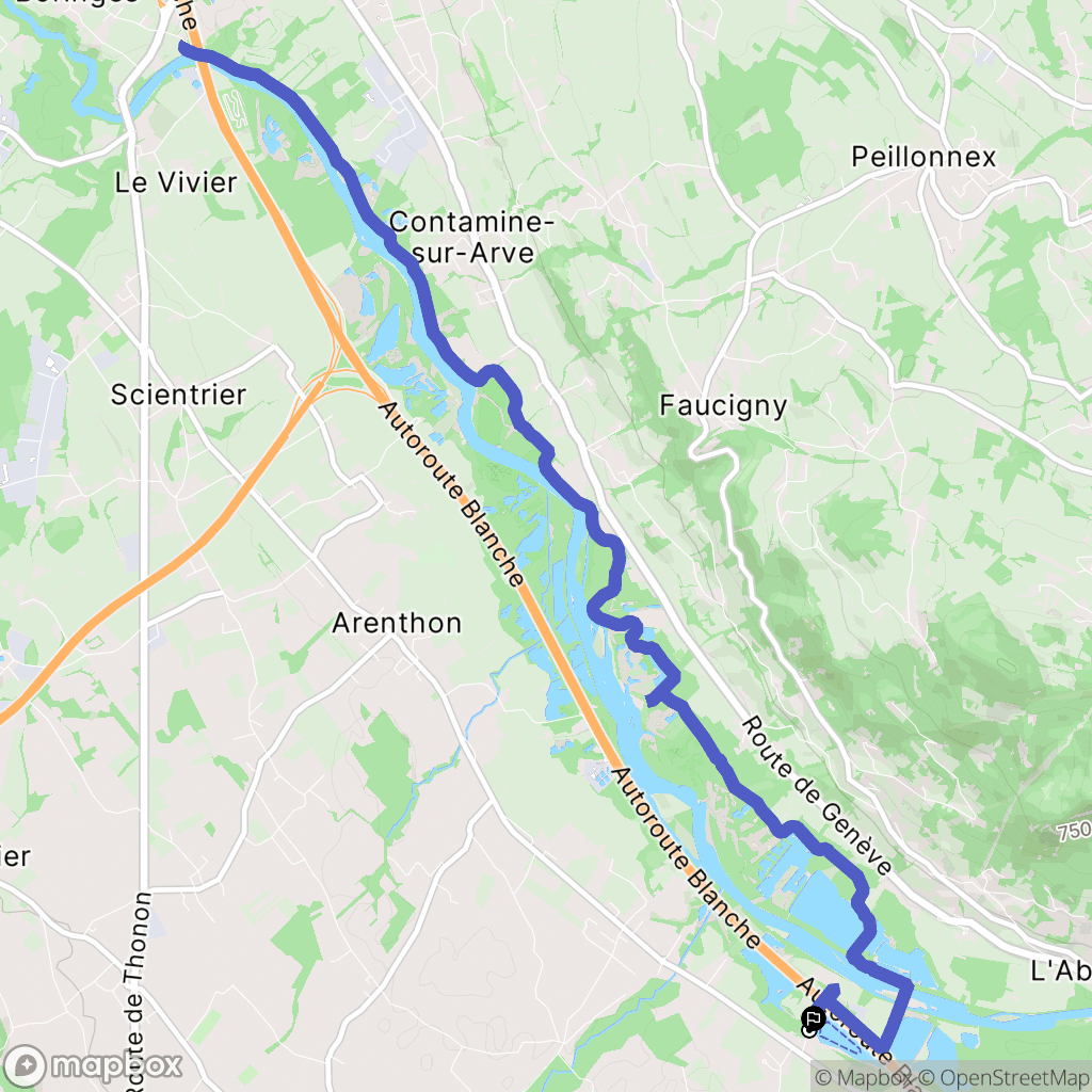 Arenthon : carte du parcours de randonnée - France