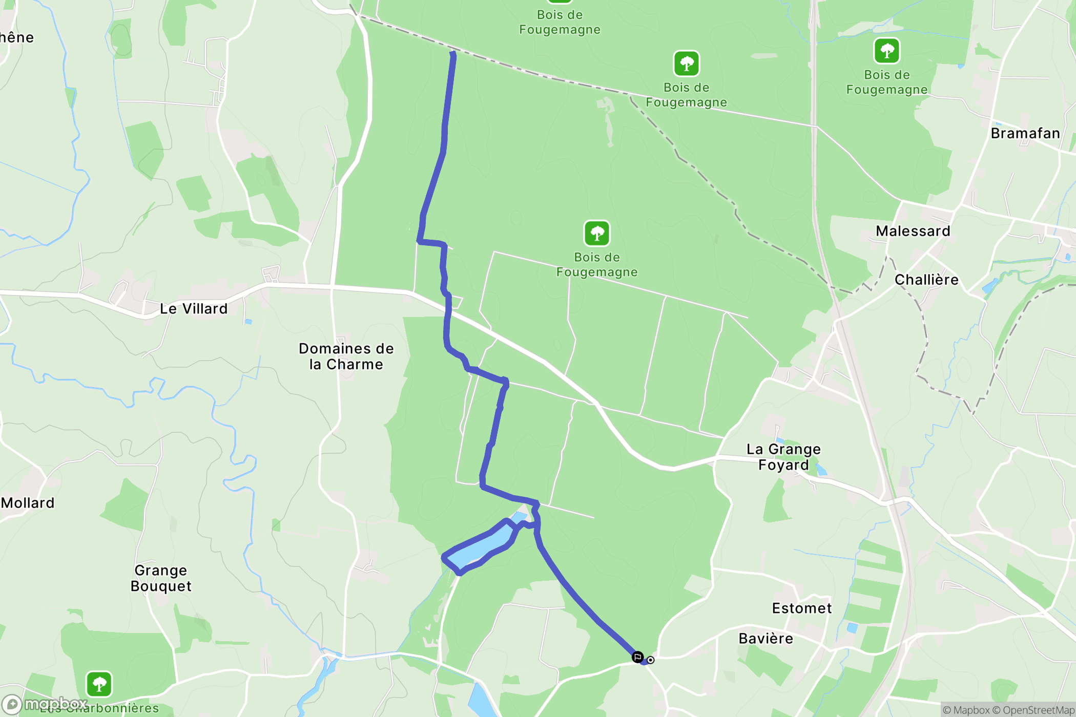 Coligny : carte du parcours de randonnée - France