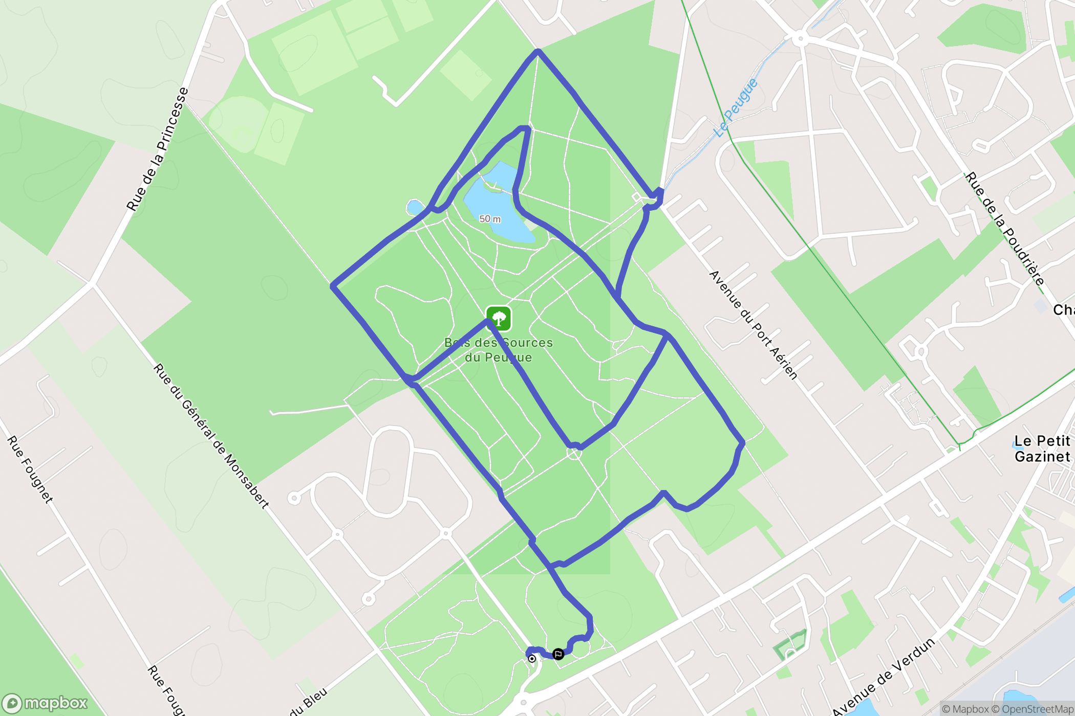 Pessac : carte du parcours de randonnée - France