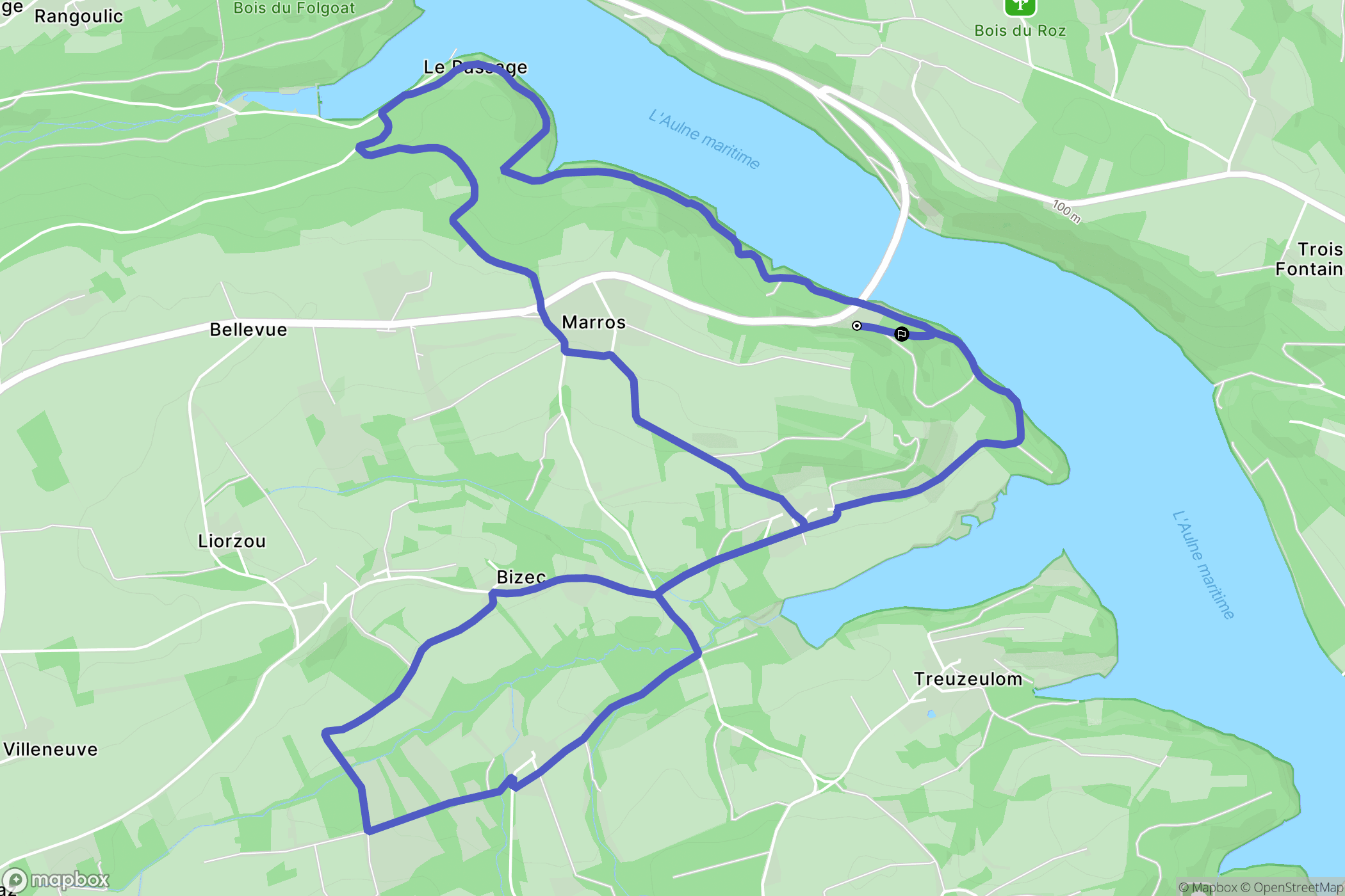 Argol : carte du parcours de randonnée - France