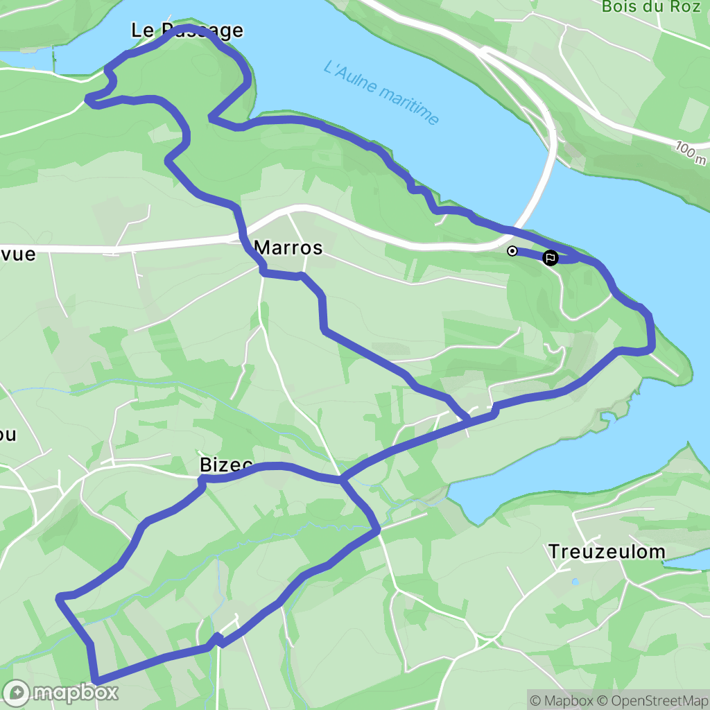 Argol : carte du parcours de randonnée - France