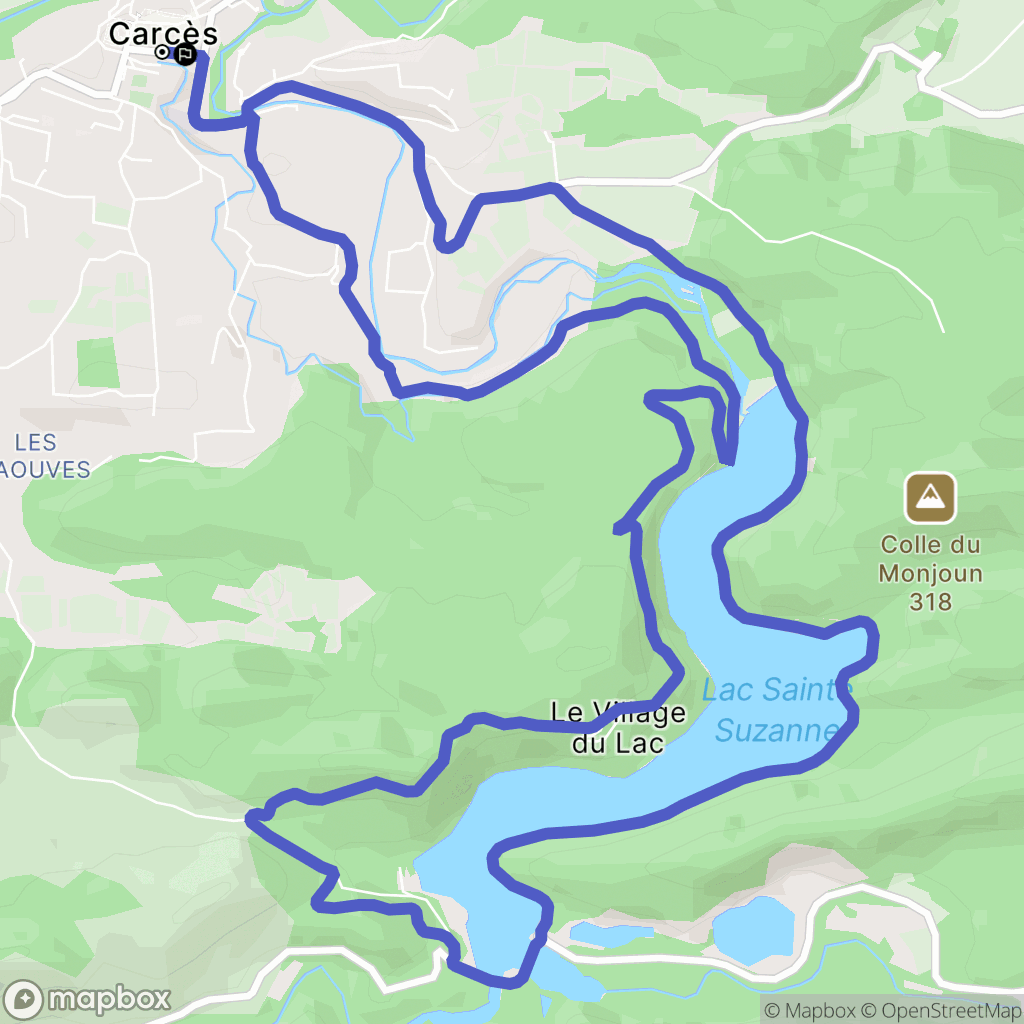 Carcès : carte du parcours de randonnée - France