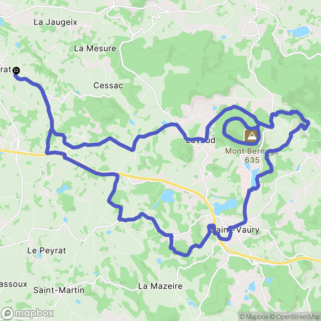 Fleurat : carte du parcours de randonnée - France