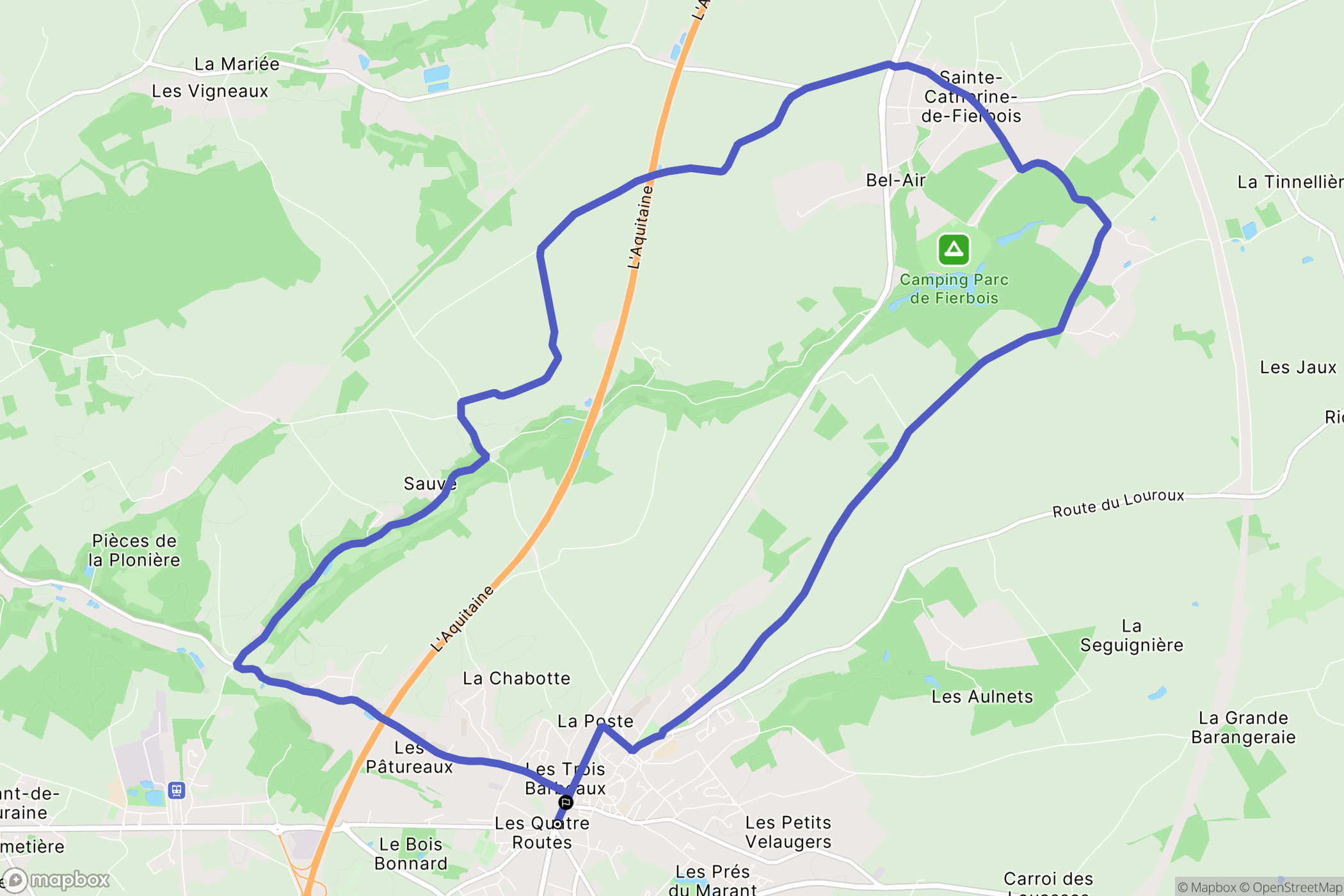 Sainte-Maure-de-Touraine : carte du parcours de randonnée - France