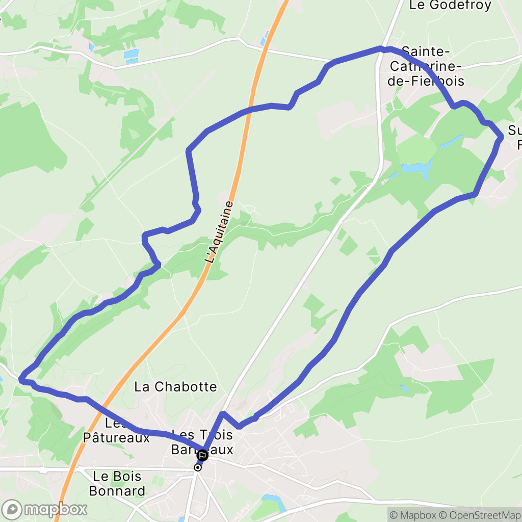 Sainte-Maure-de-Touraine : carte du parcours de randonnée - France