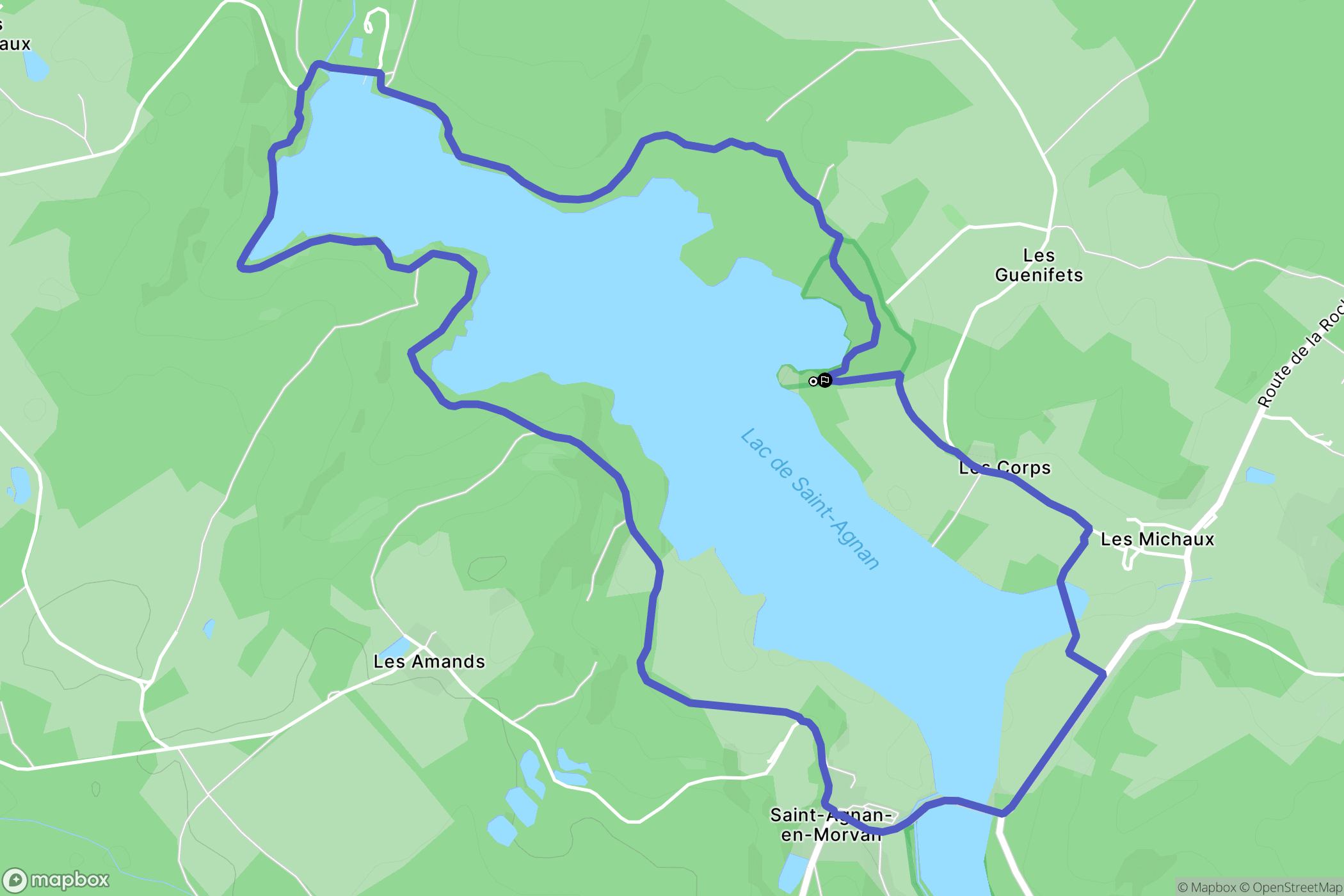 Saint-Agnan : carte du parcours de randonnée - France