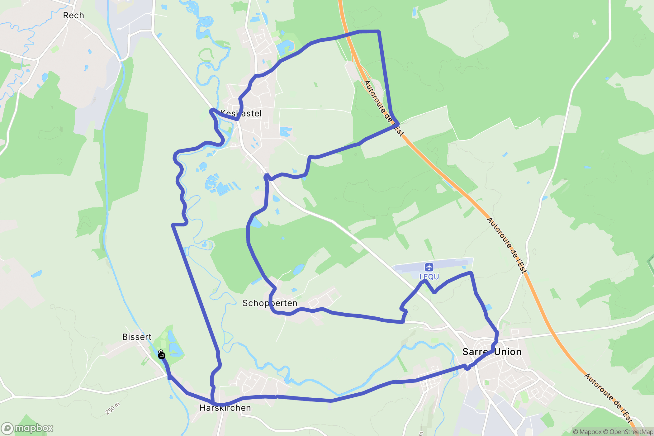 Harskirchen : carte du parcours de randonnée - France