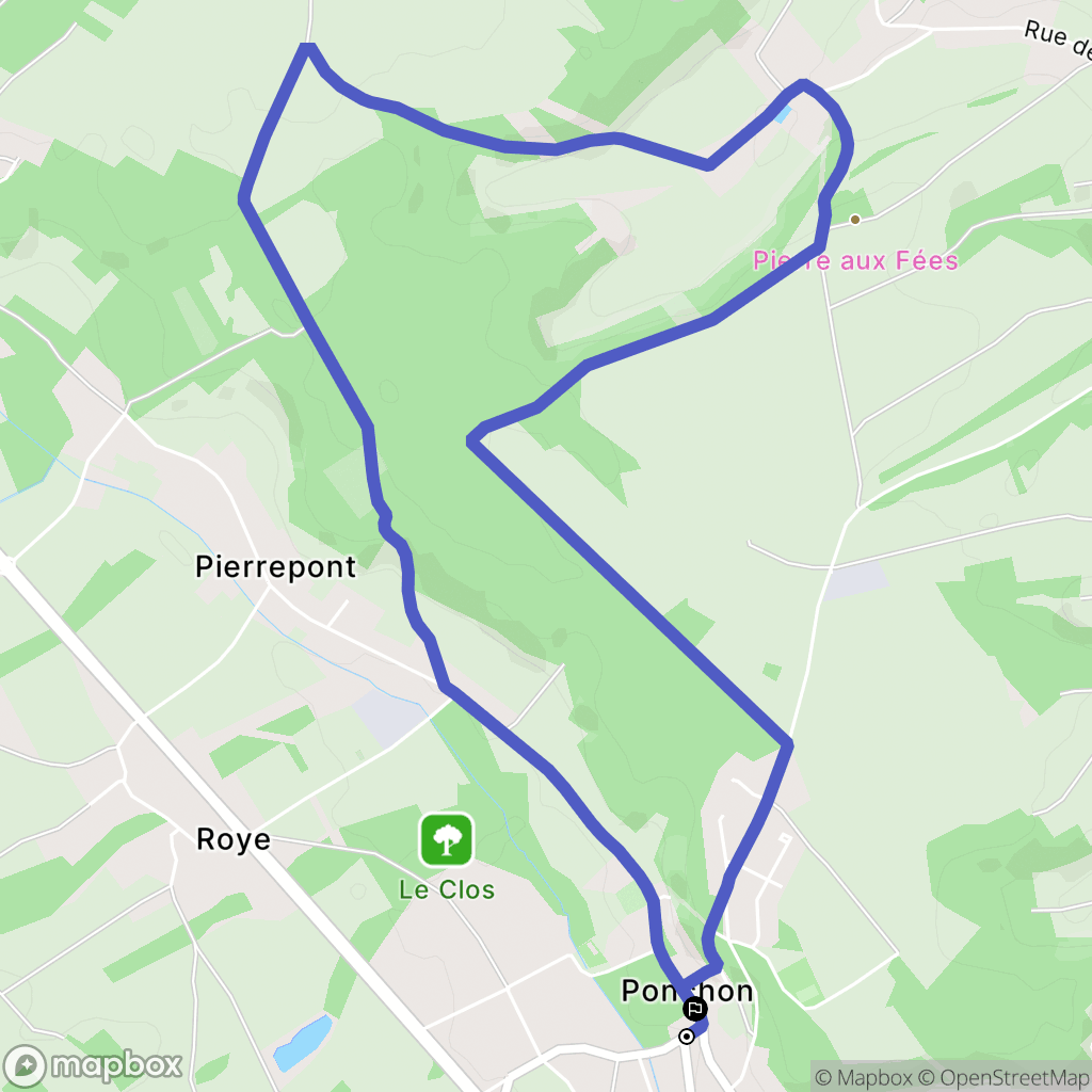Ponchon : carte du parcours de randonnée - France