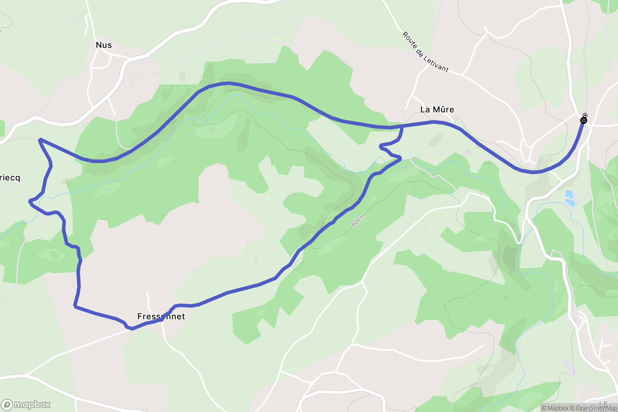 Périgneux : carte du parcours de randonnée - France