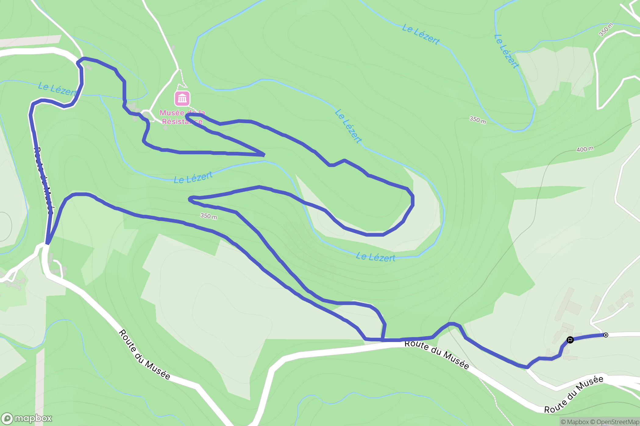 Cabanes : carte du parcours de randonnée - France