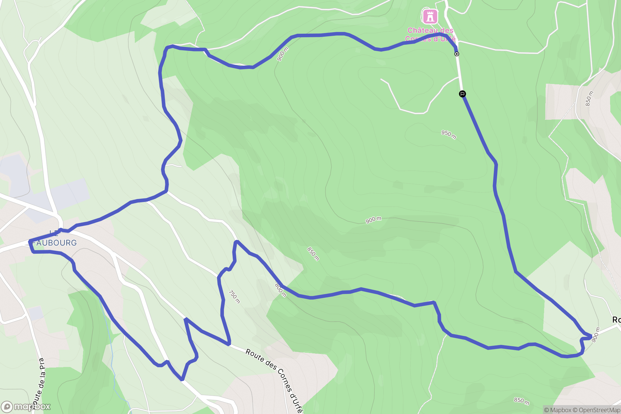 Champoly : carte du parcours de randonnée - France