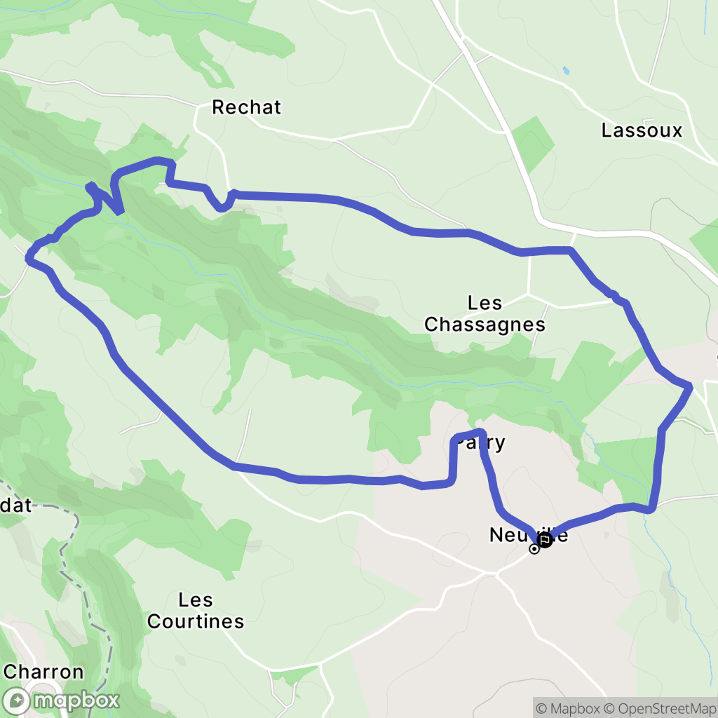 Saint-Maurice-prés-Pionsat : carte du parcours de randonnée - France