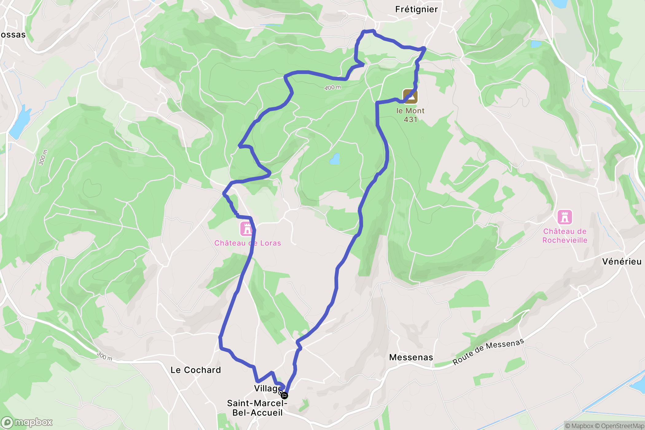 Saint-Marcel-Bel-Accueil : carte du parcours de randonnée - France