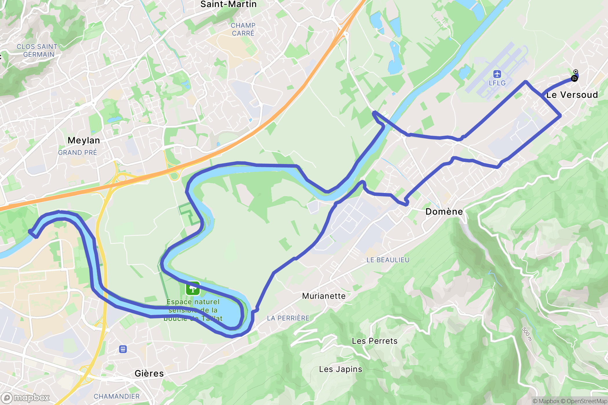 Le Versoud : carte du parcours de randonnée - France