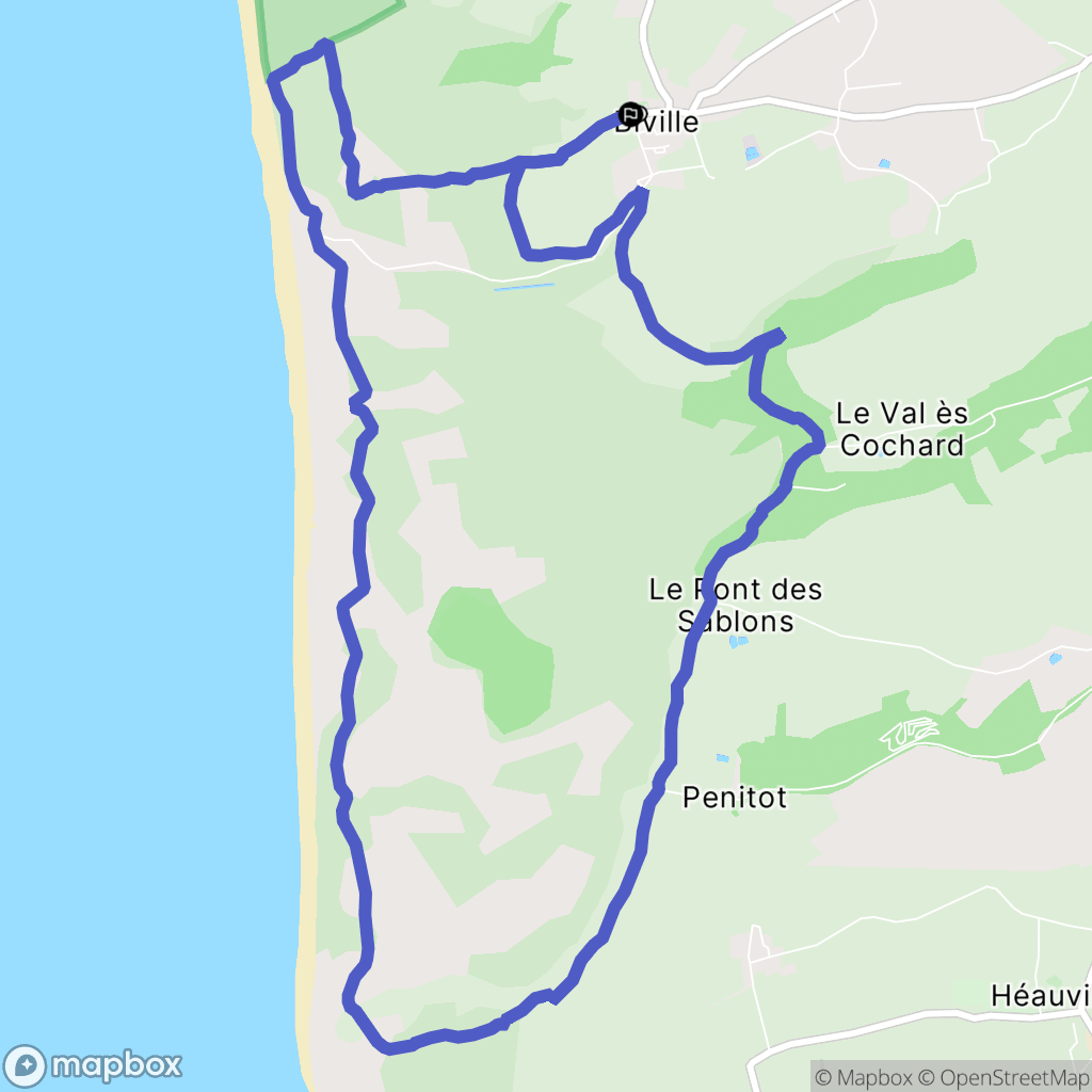La Hague : carte du parcours de randonnée - France