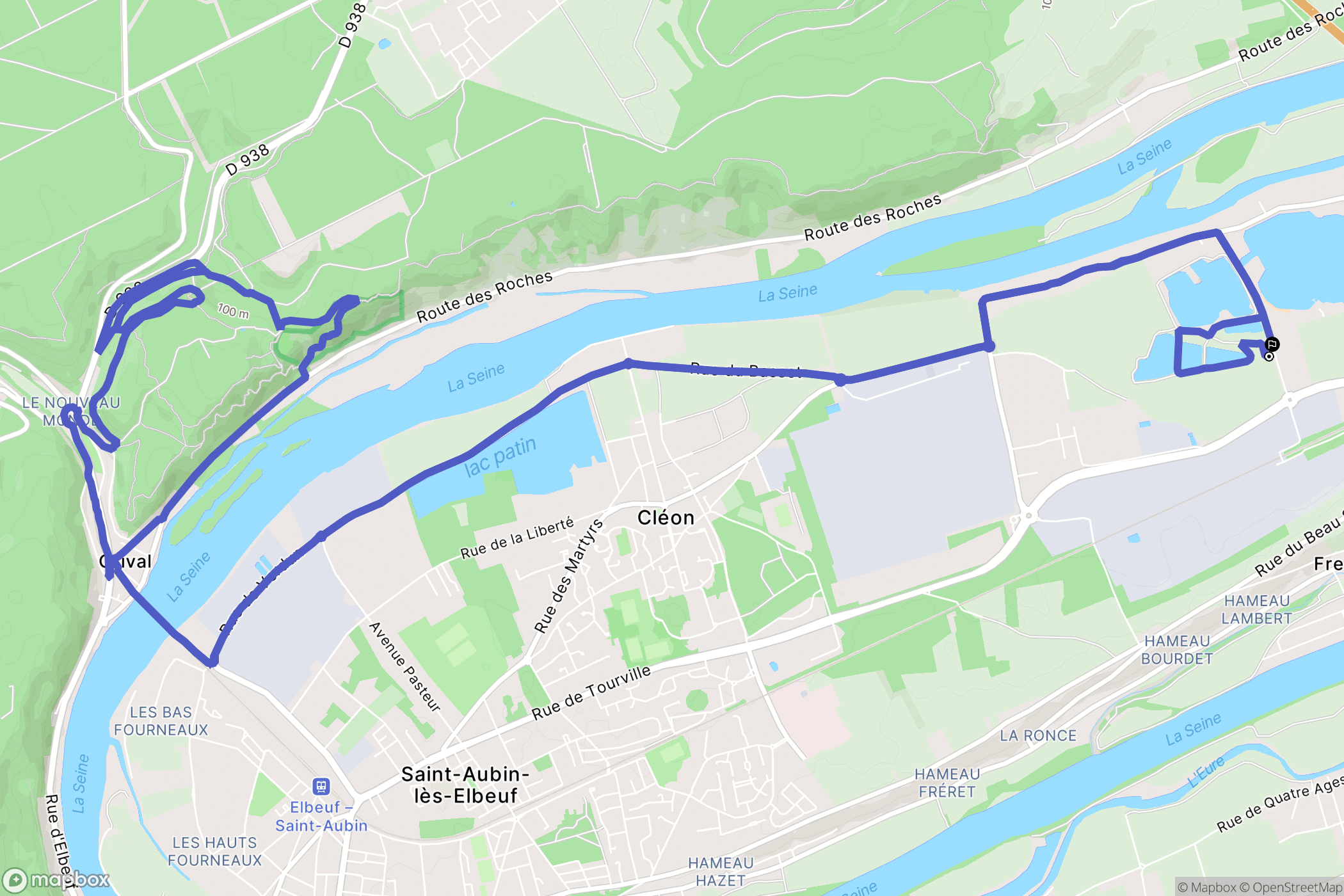 Tourville-la-Rivière : carte du parcours de randonnée - France